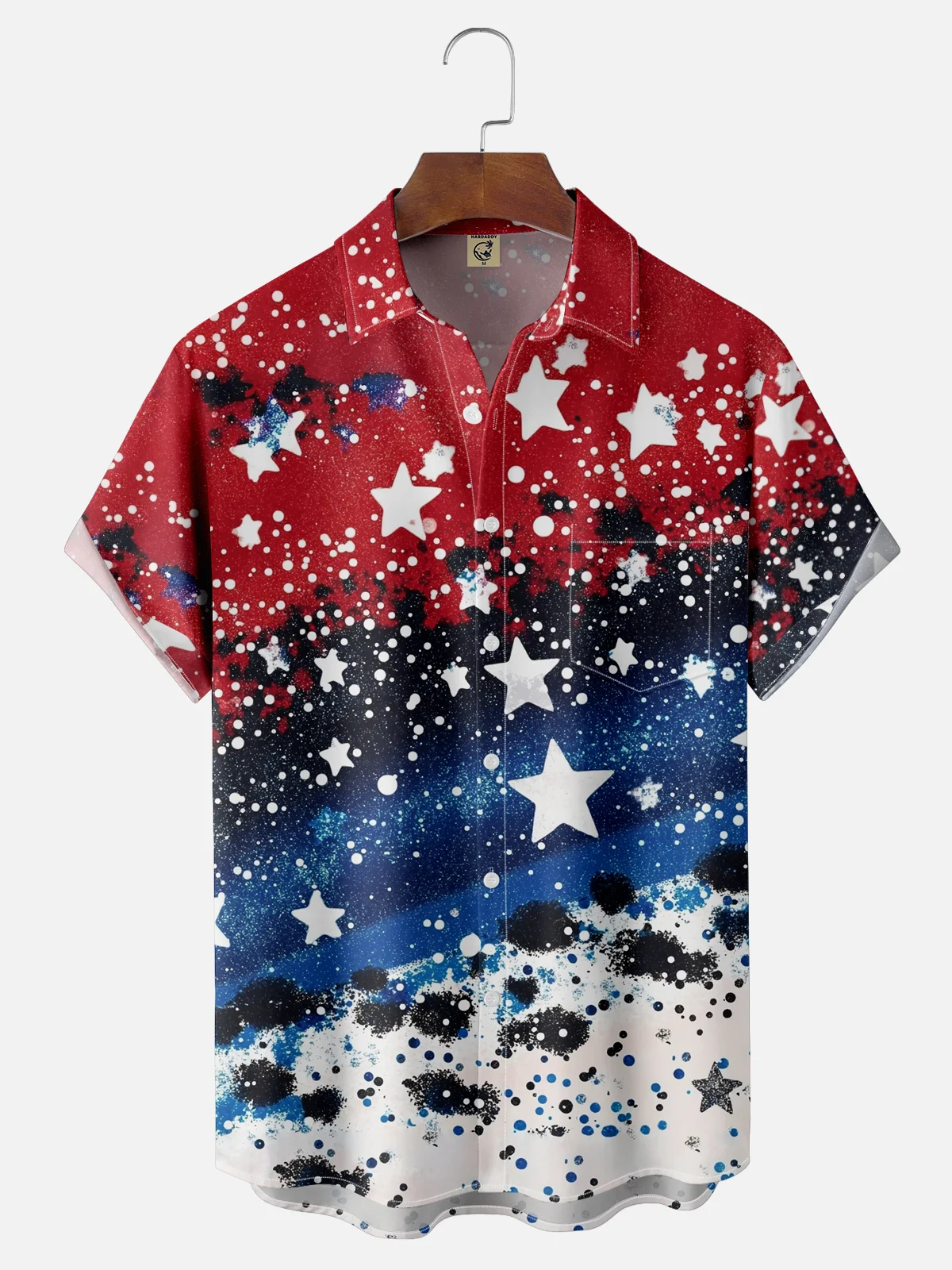 Moisture-wicking Independence Day Chest Pocket Casual Shirt