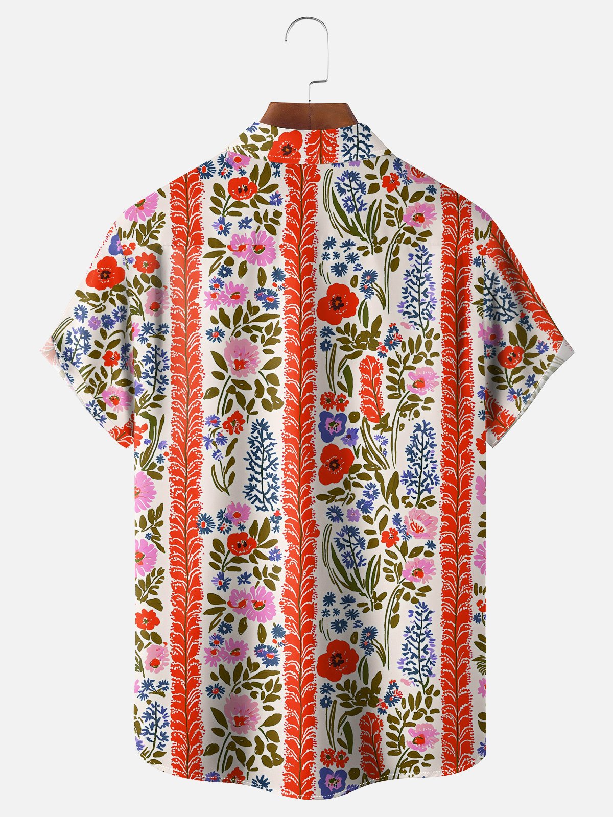 Moisture-wicking Tropical Floral Chest Pocket Hawaiian Shirt