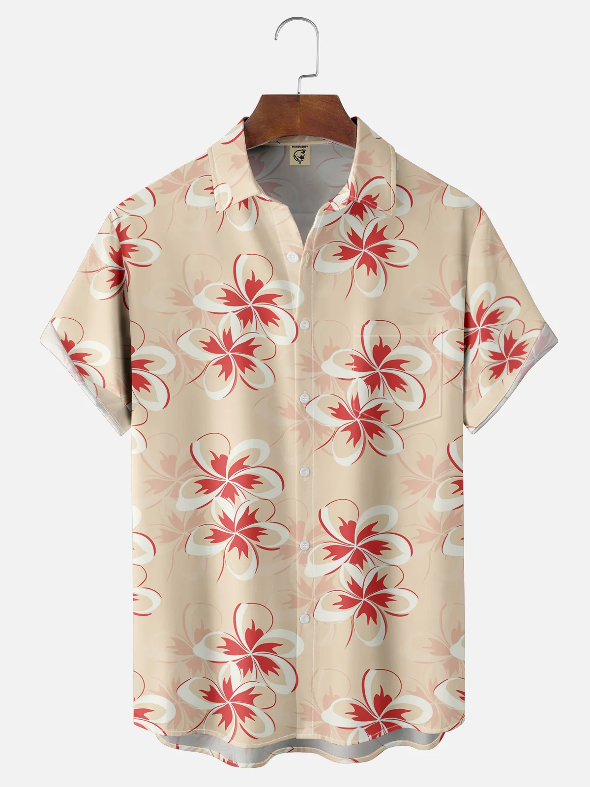 Moisture-wicking Floral Chest Pocket Hawaiian Shirt