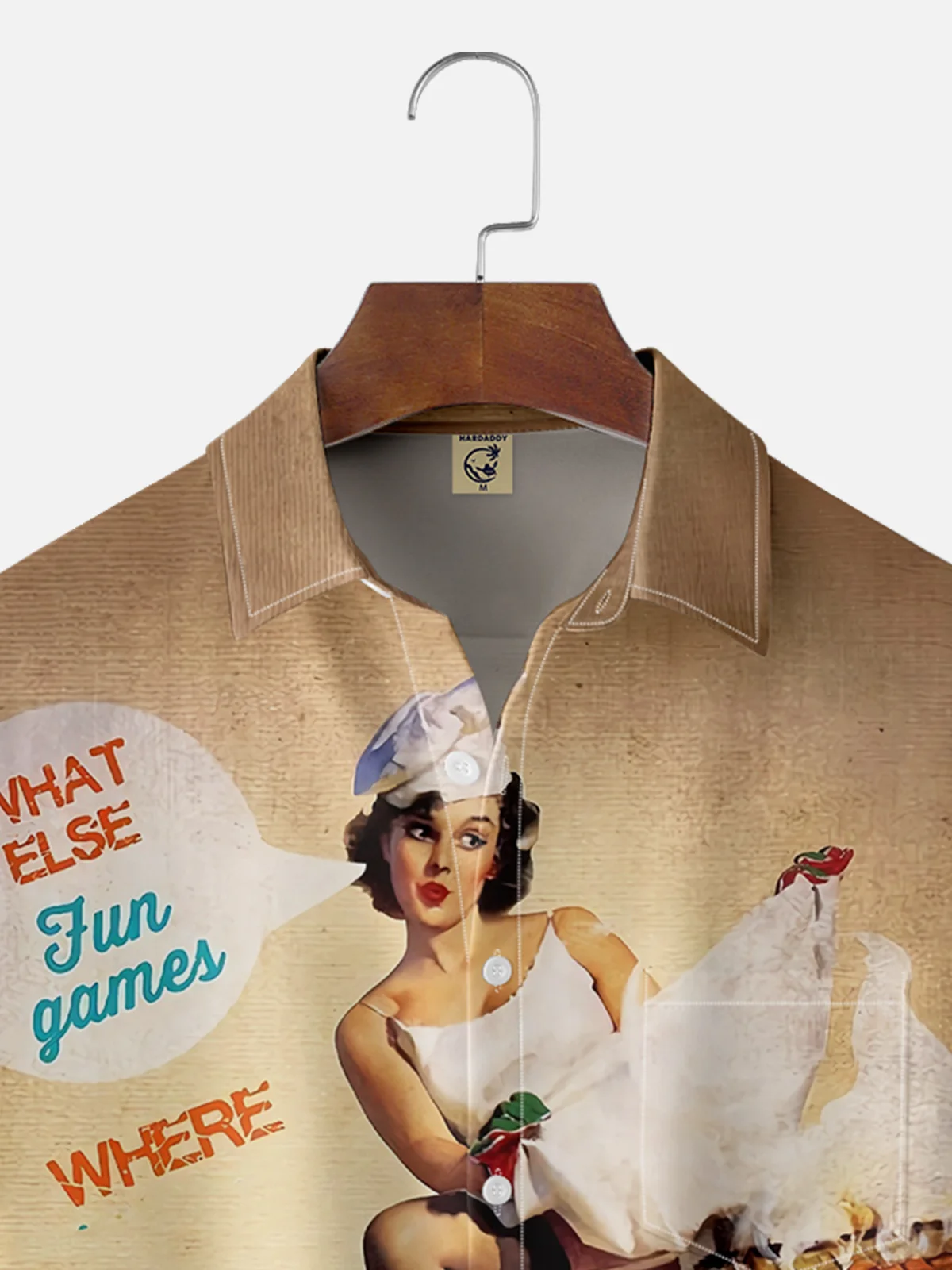 Moisture-wicking BBQ Party Girl Chest Pocket Hawaiian Shirt