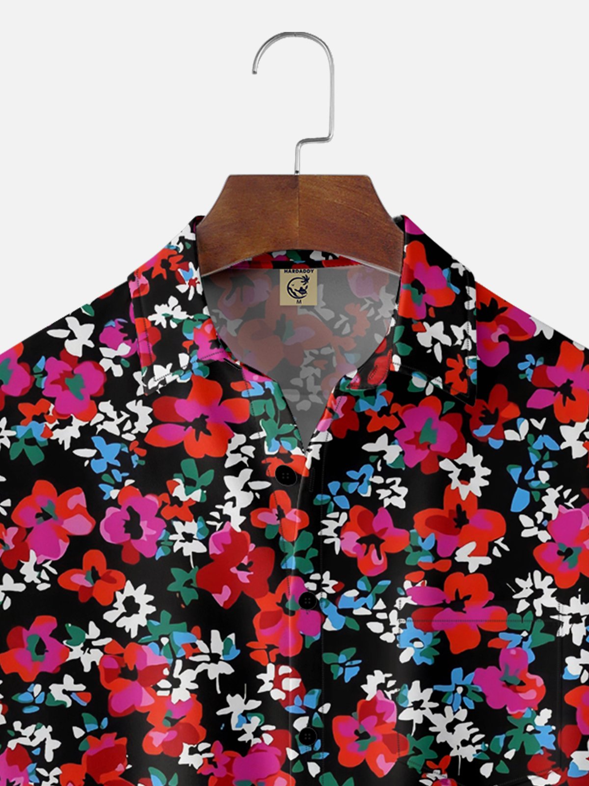 Moisture-wicking Floral Chest Pocket Hawaiian Shirt