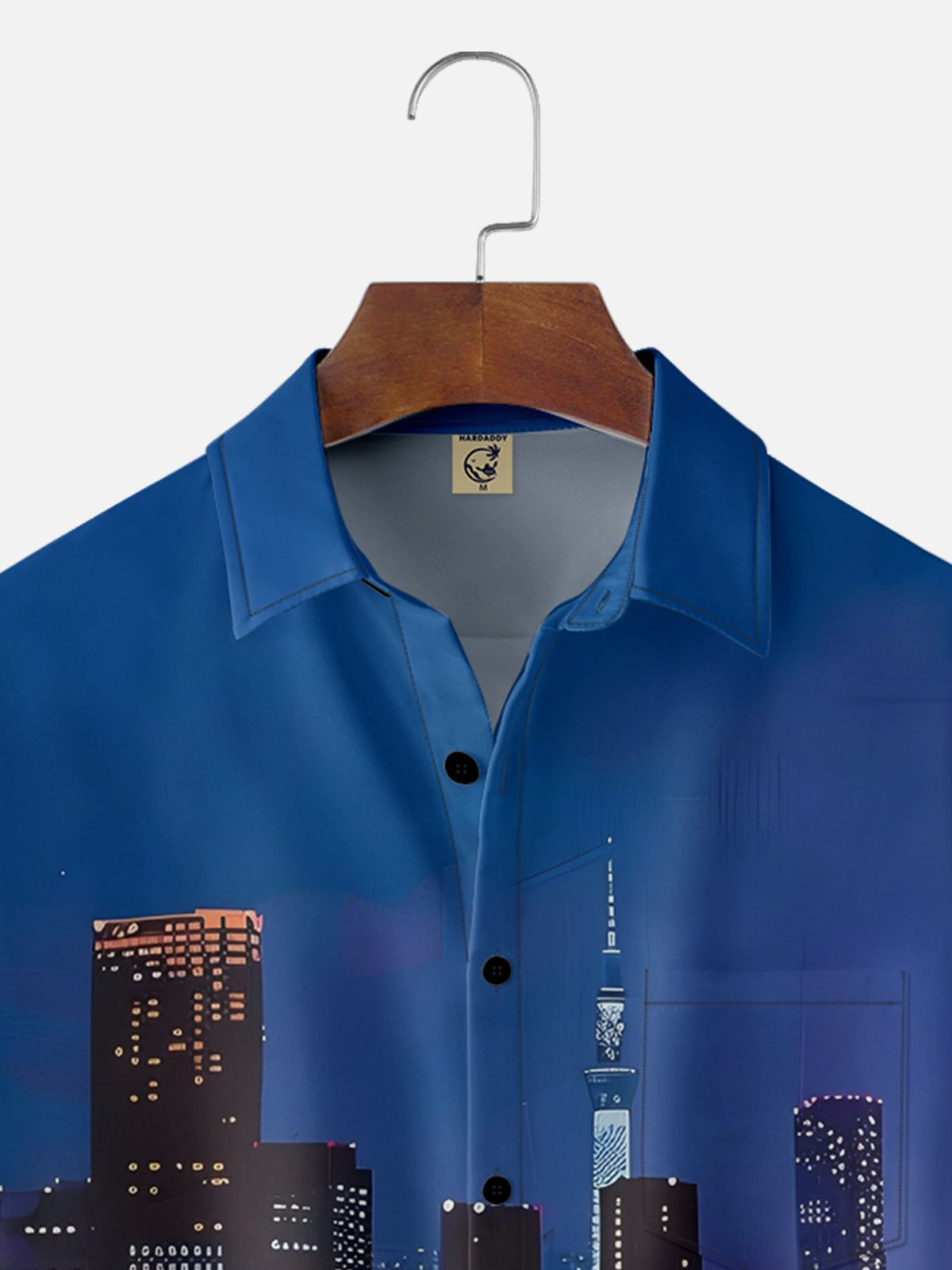 Hardaddy X Artist Clayziq Moisture-wicking Beach Building Scenery Chest Pocket Hawaiian Shirt