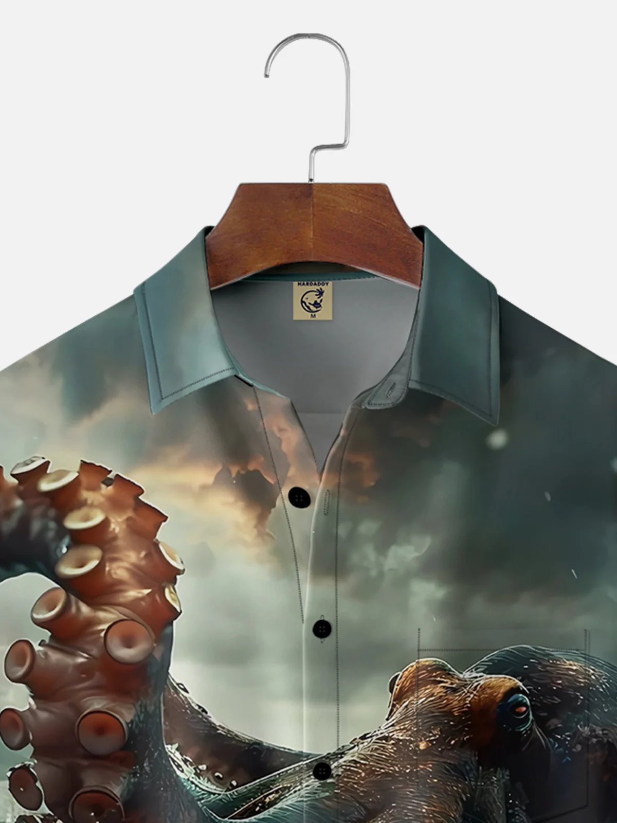 Moisture-wicking Giant Octopus Ocean Cthulhu Chest Pocket Casual Shirt