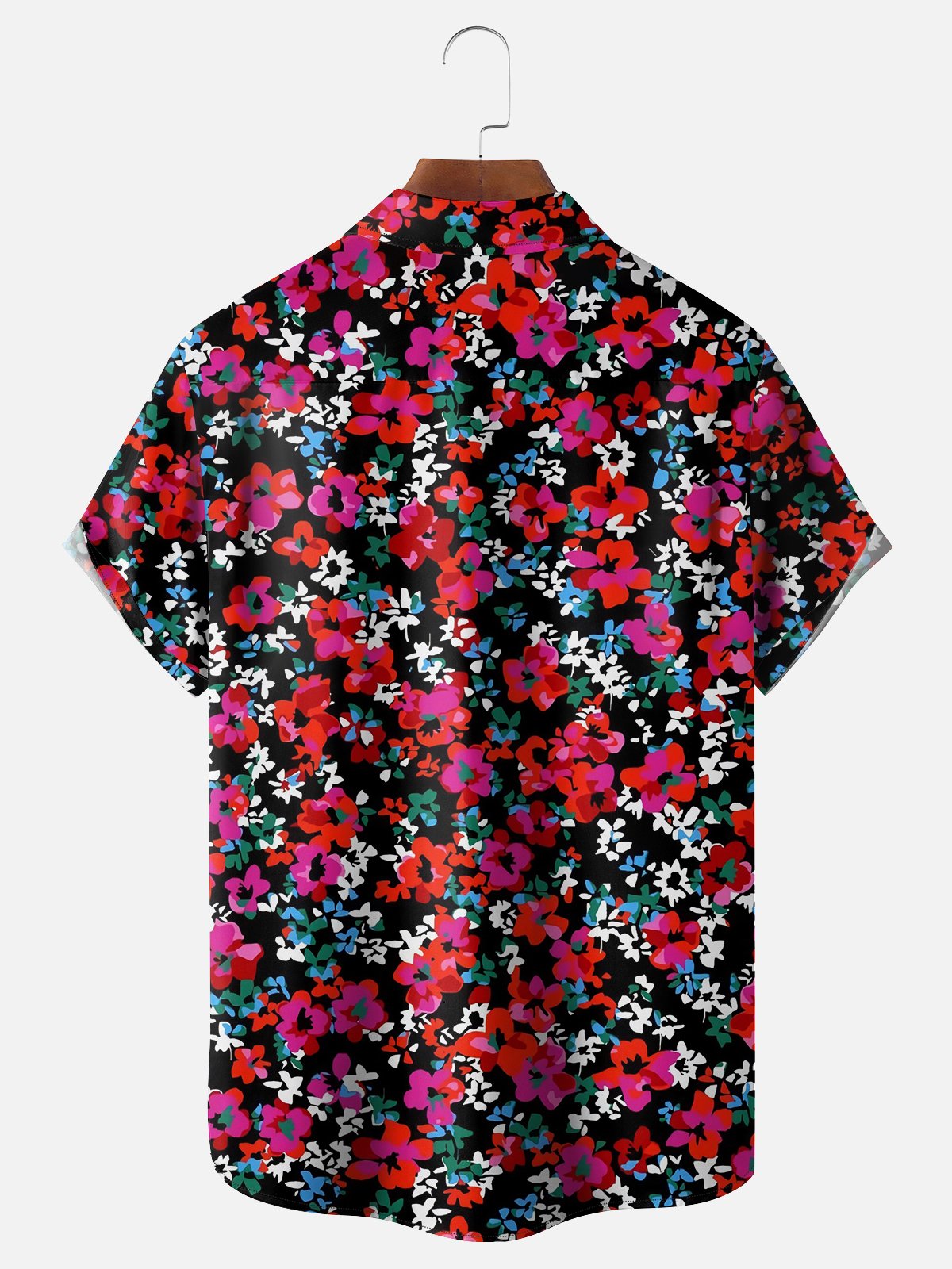 Moisture-wicking Floral Chest Pocket Hawaiian Shirt