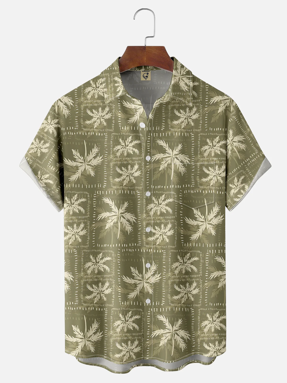 Moisture-wicking Funny Coconut Tree Chest Pocket Hawaiian Shirt