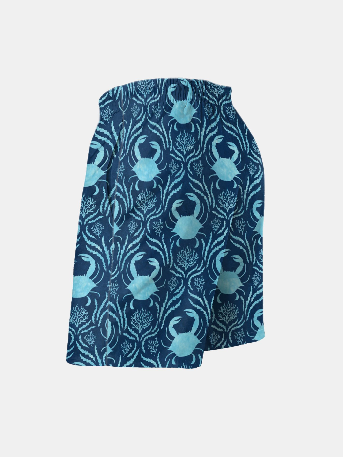 Men's Swim Trunks Hawaiian Marine Crab Beach Shorts with Pockets