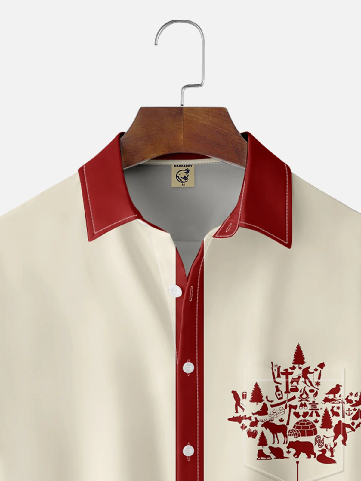 Moisture-wicking Canada Day Maple Leaf Fun Chest Pocket Casual Shirt