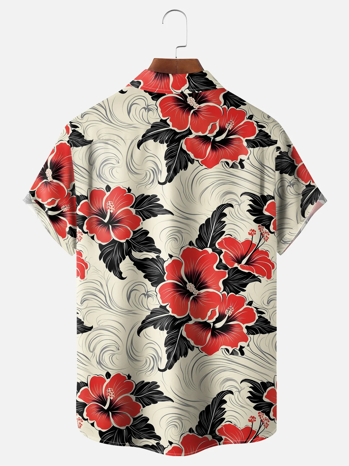 Moisture-wicking Floral Chest Pocket Hawaiian Shirt