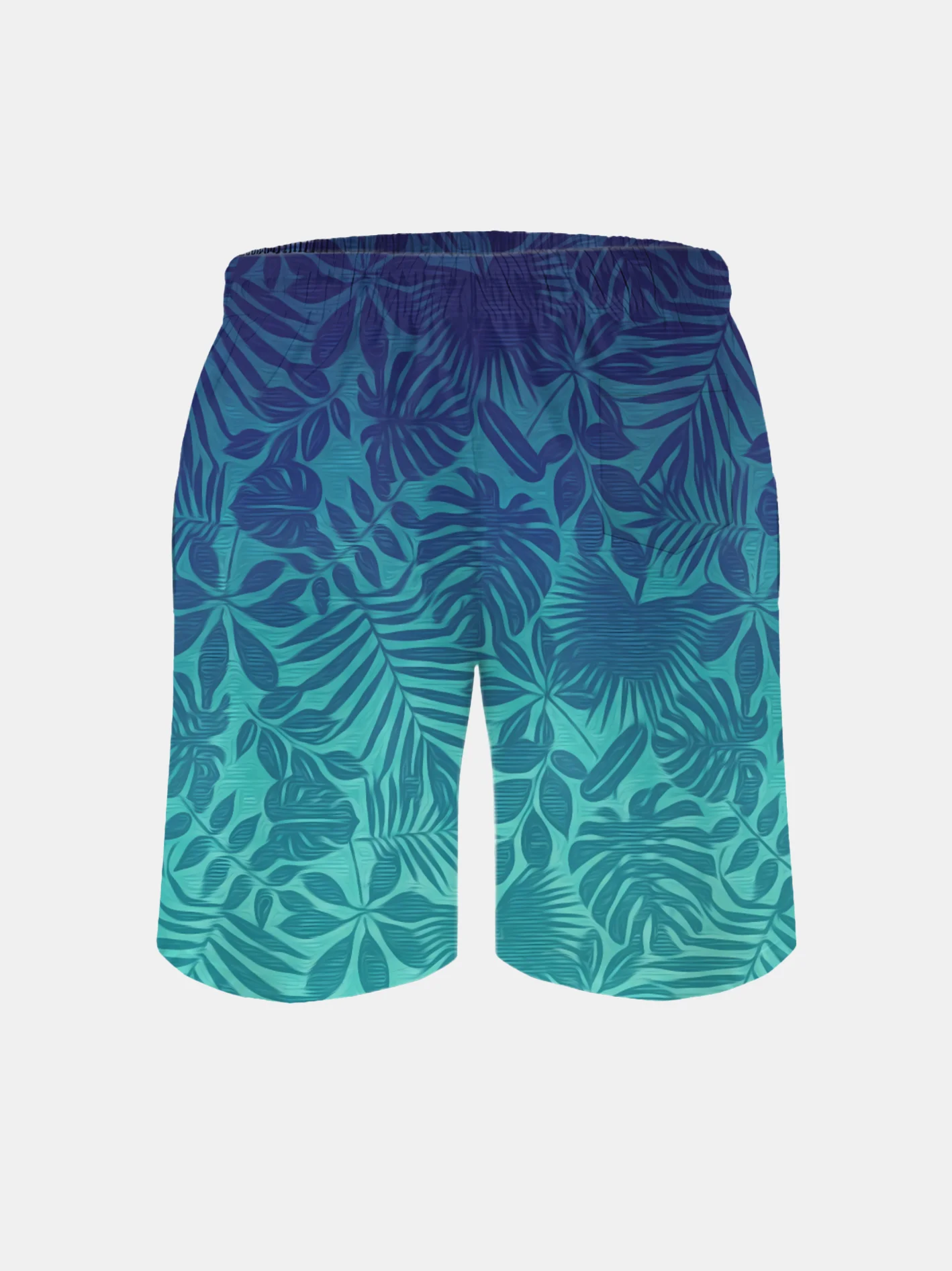 Men's Swim Trunks Hawaiian Tropical Palm Tree Beach Shorts with Pockets