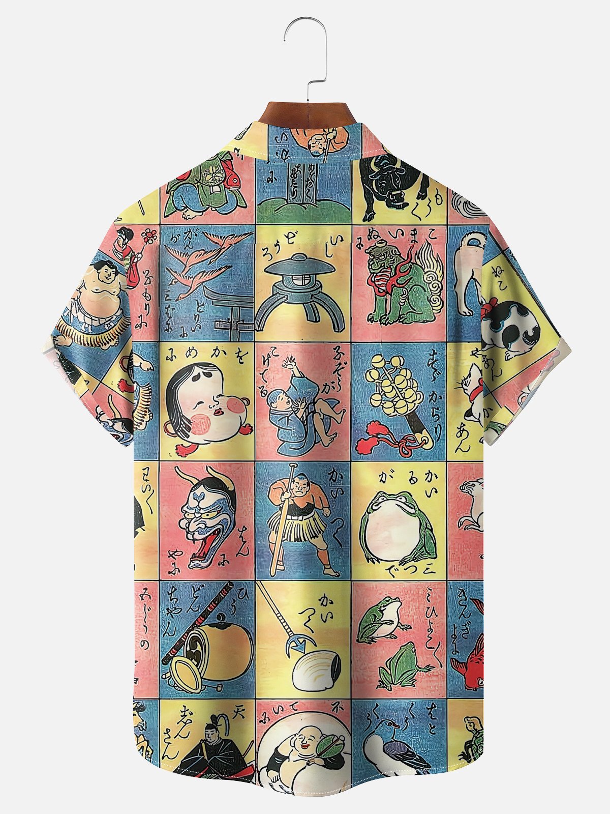 Moisture-wicking Vintage Japanese Painting Chest Pocket Casual Shirt