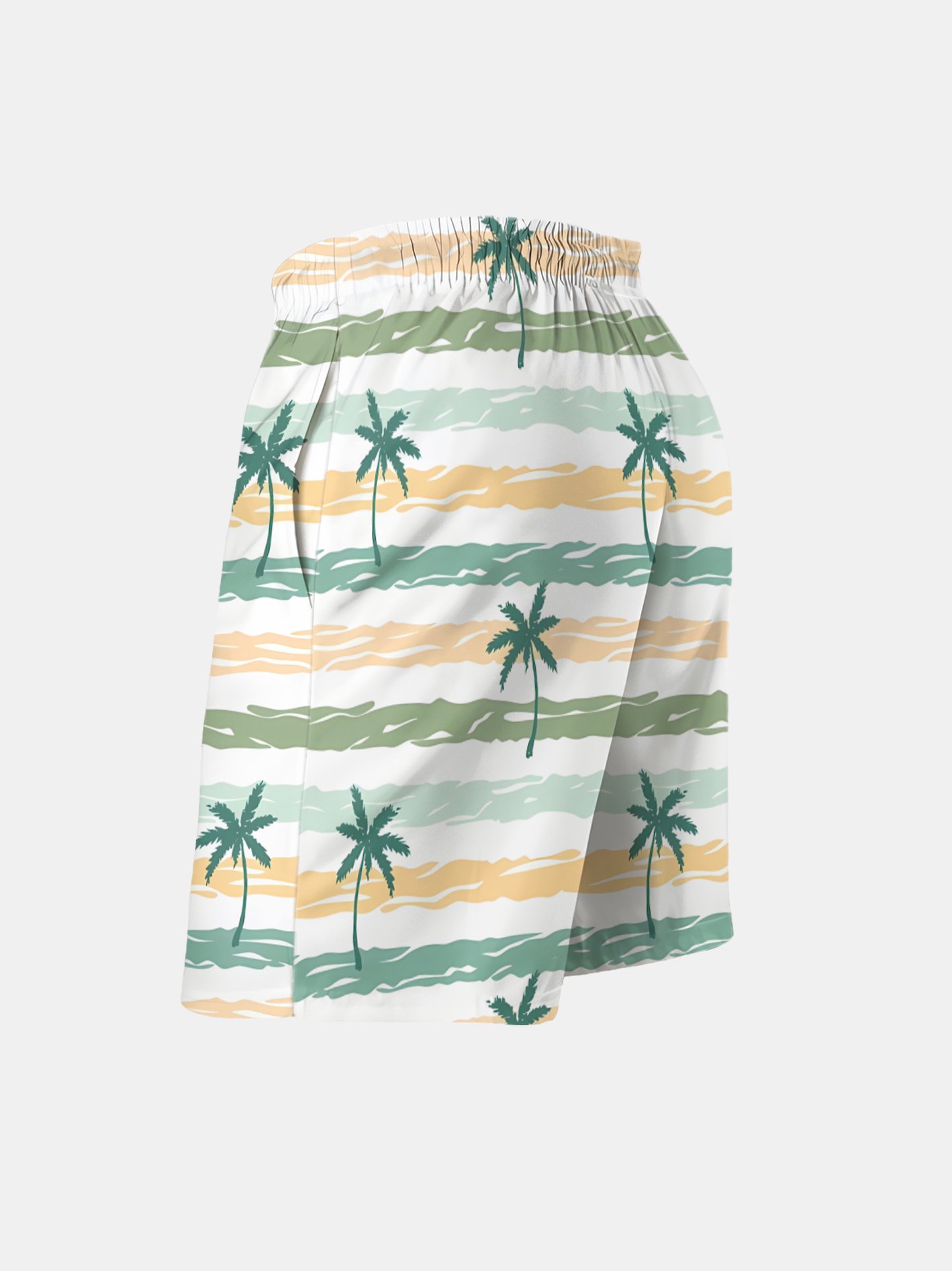Men's Swim Trunks Hawaiian Tropical Palm Tree Beach Shorts with Pockets
