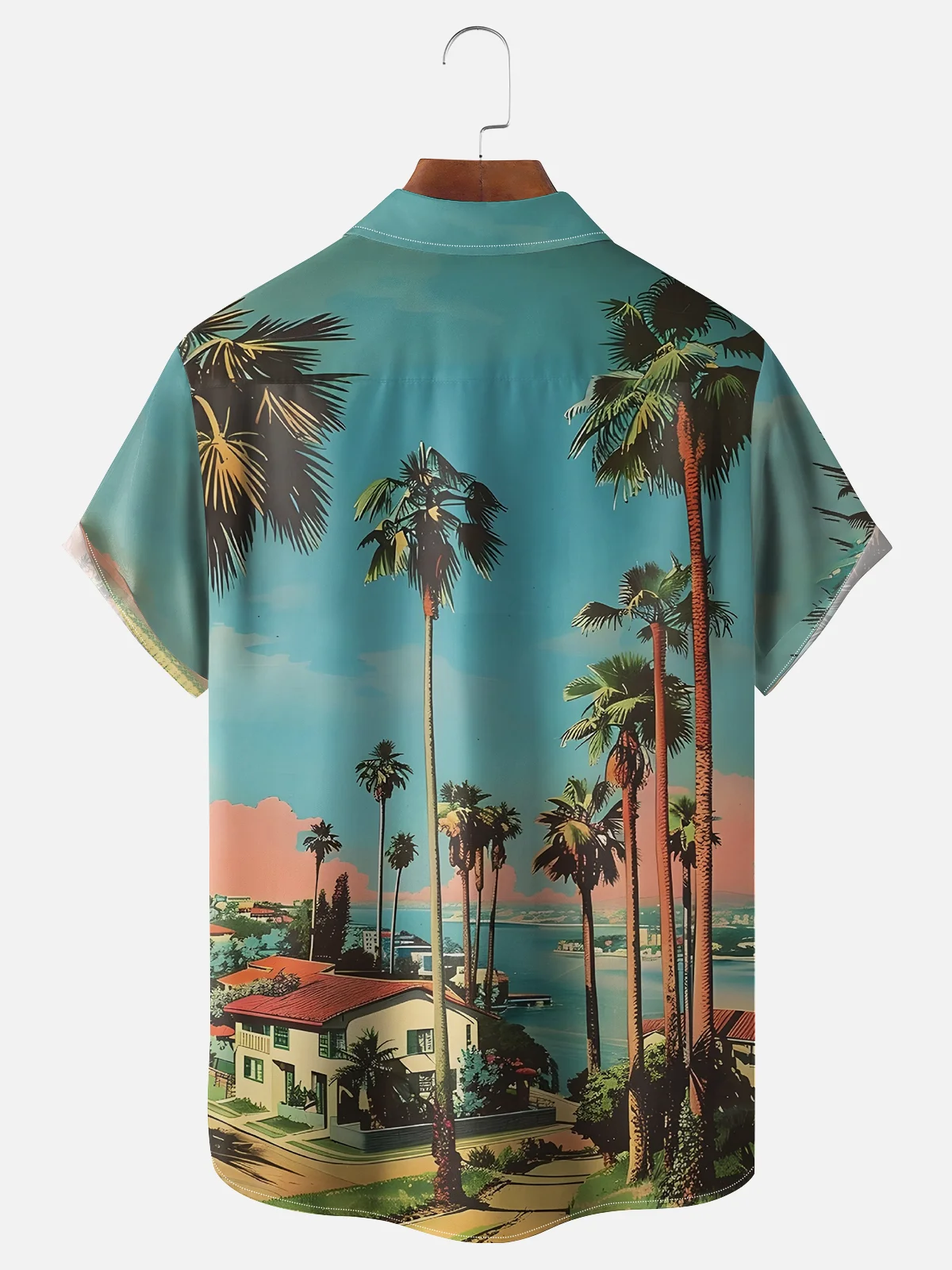 Hardaddy X Artist Clayziq Moisture-wicking Beach Tropical Palm Chest Pocket Hawaiian Shirt