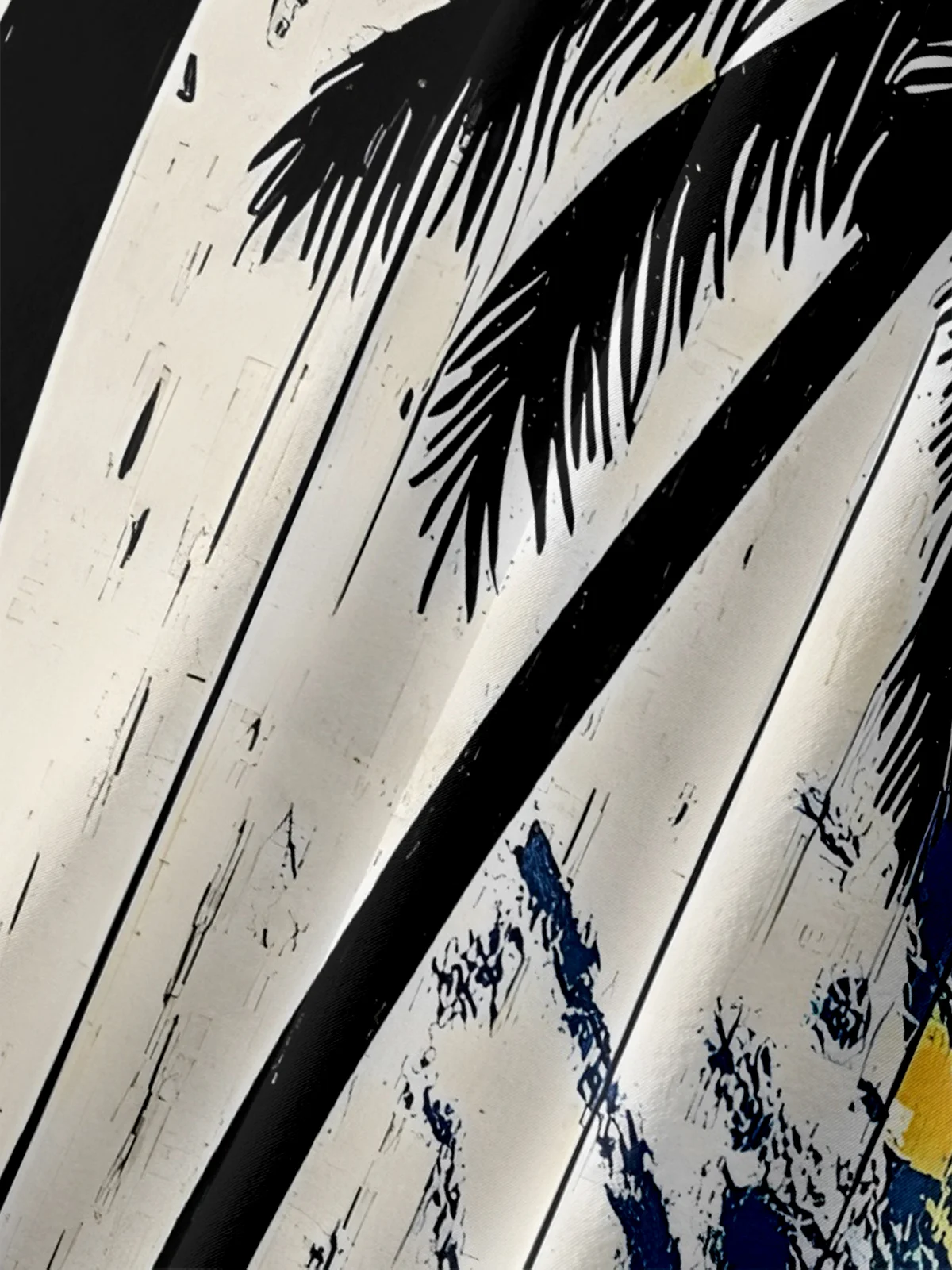 Moisture-wicking American Flag Palm Tree Chest Pocket Hawaiian Shirt