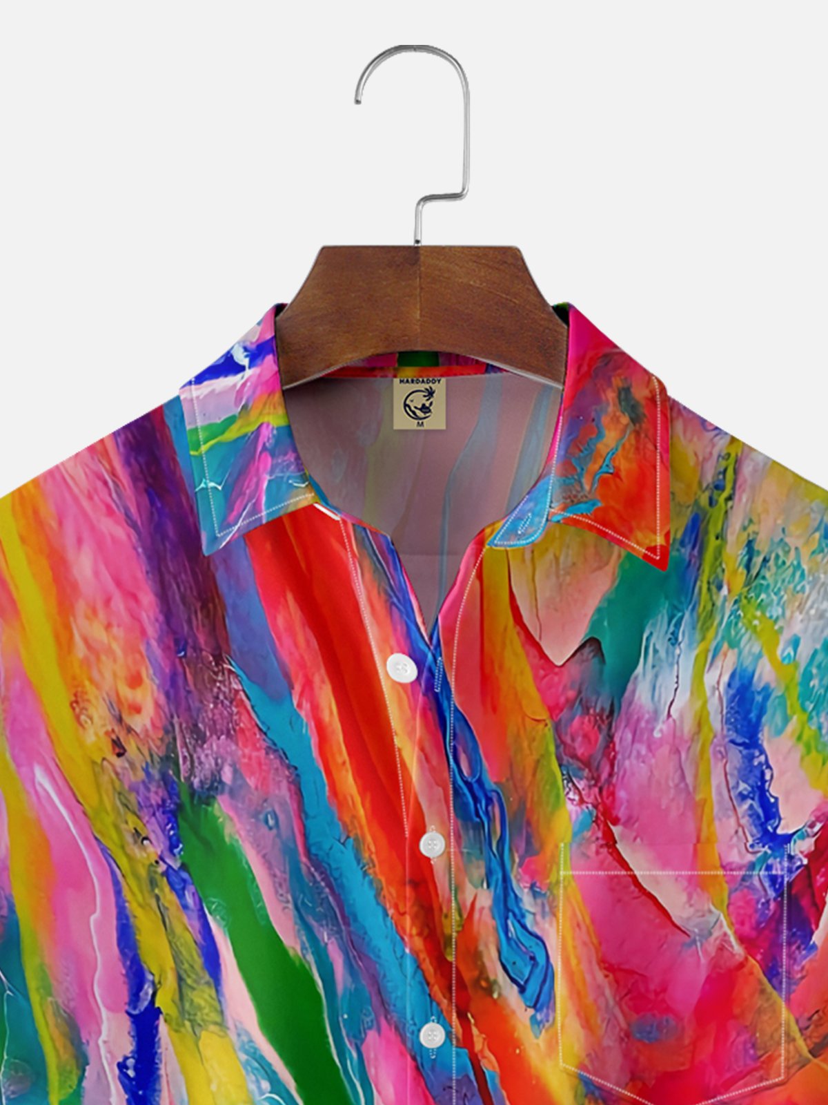 Moisture-wicking Gradient Color Chest Pocket Casual Shirt