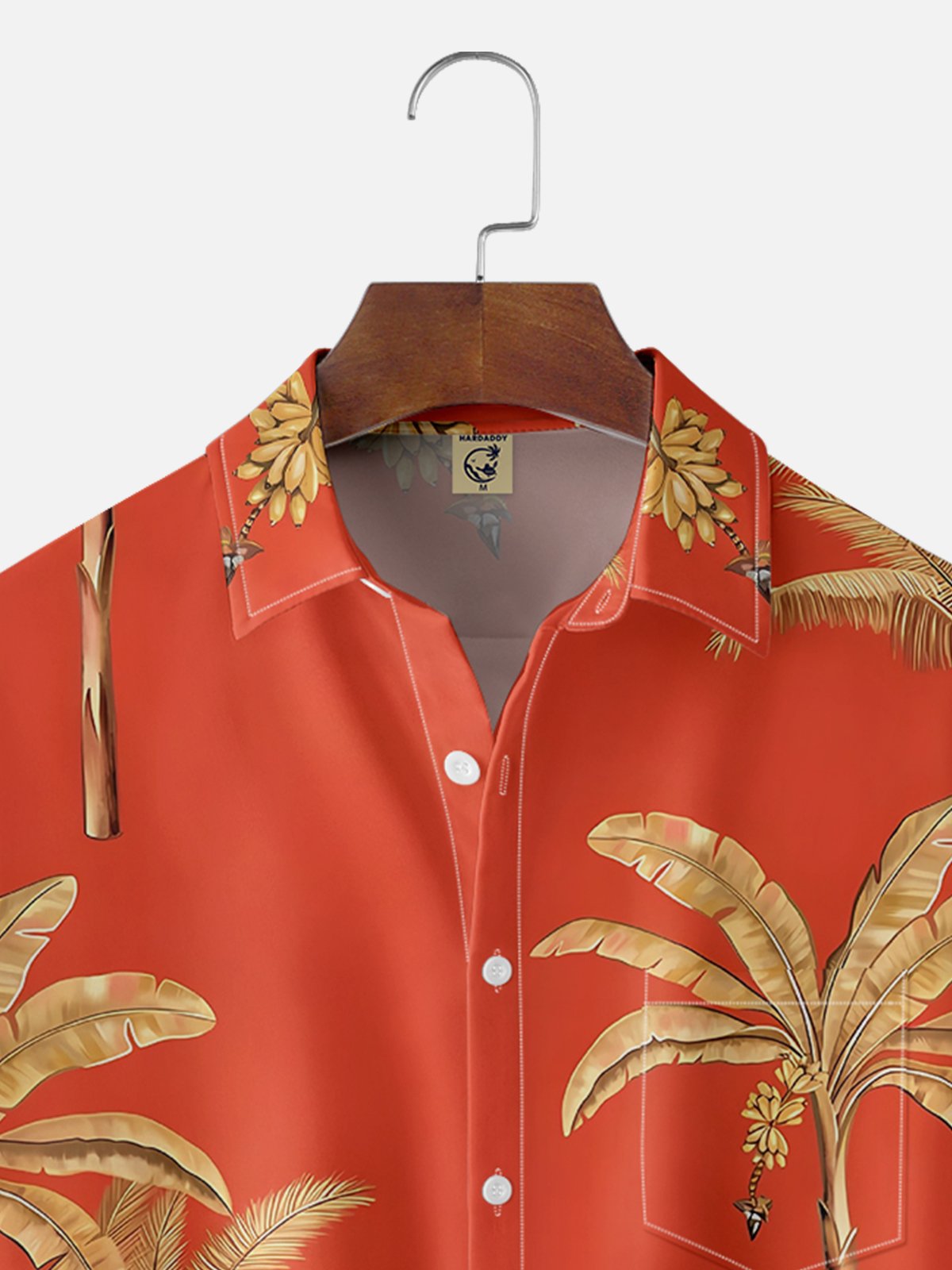 Moisture-wicking Fantasy Fun Banana Tree Chest Pocket Hawaiian Shirt