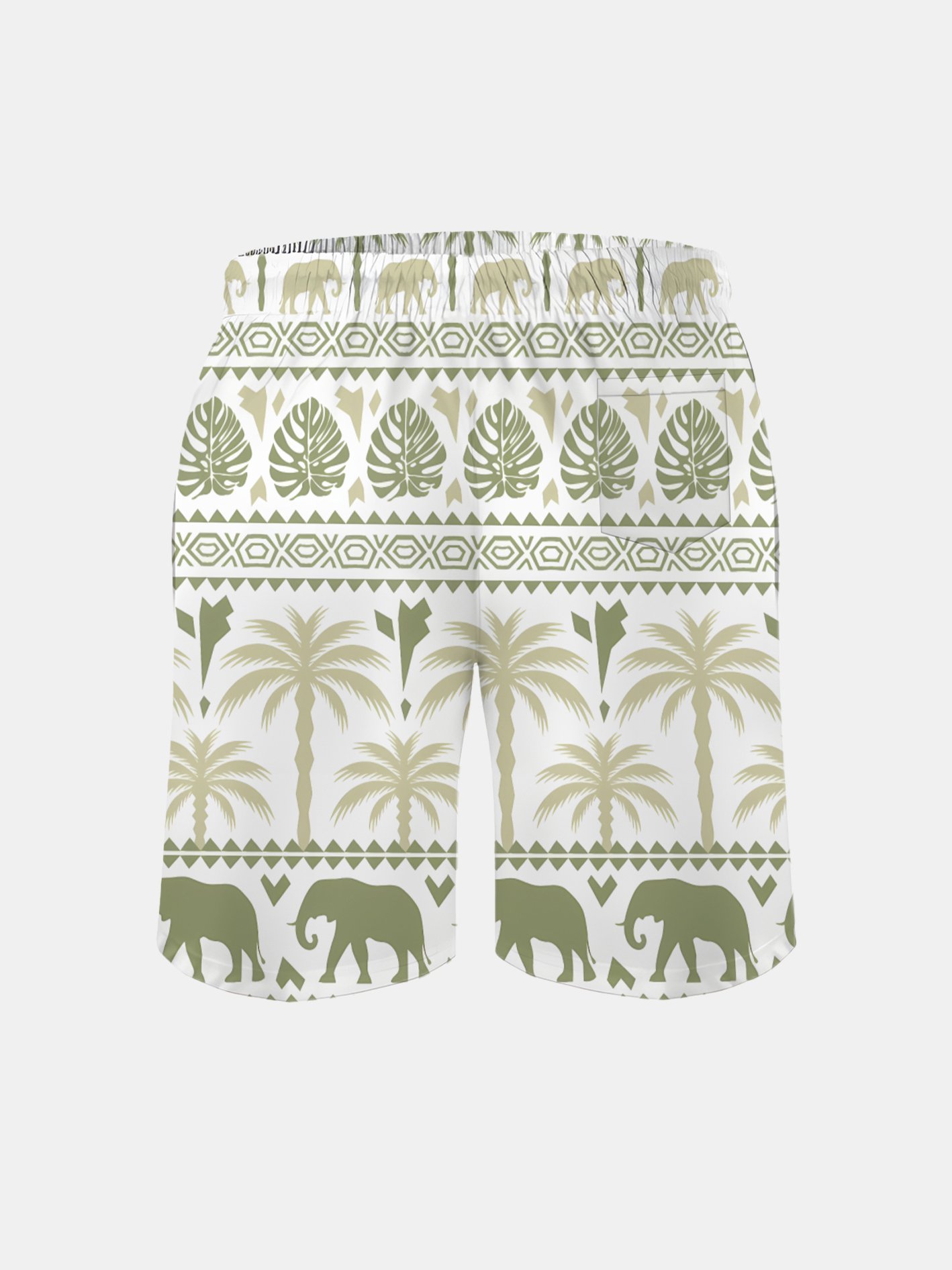 Men's Swim Trunks Hawaiian Tropical Palm Tree Beach Shorts with Pockets