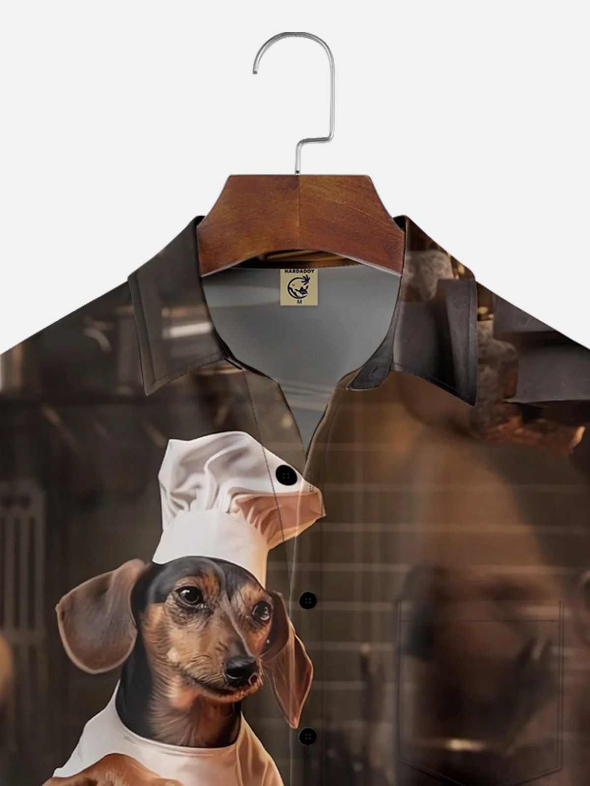 Moisture-wicking BBQ Party Dachshund Chest Pocket Casual Shirt