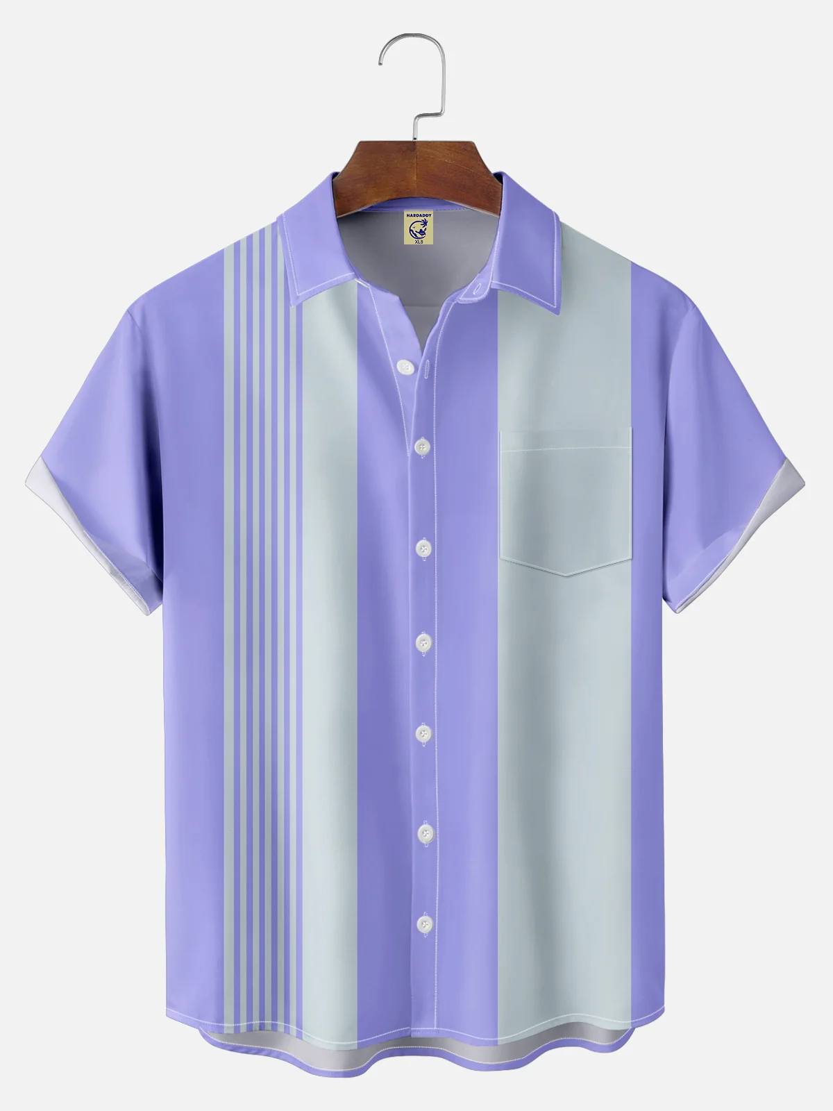 Big Size Moisture-wicking Color Block Chest Pocket Casual Shirt