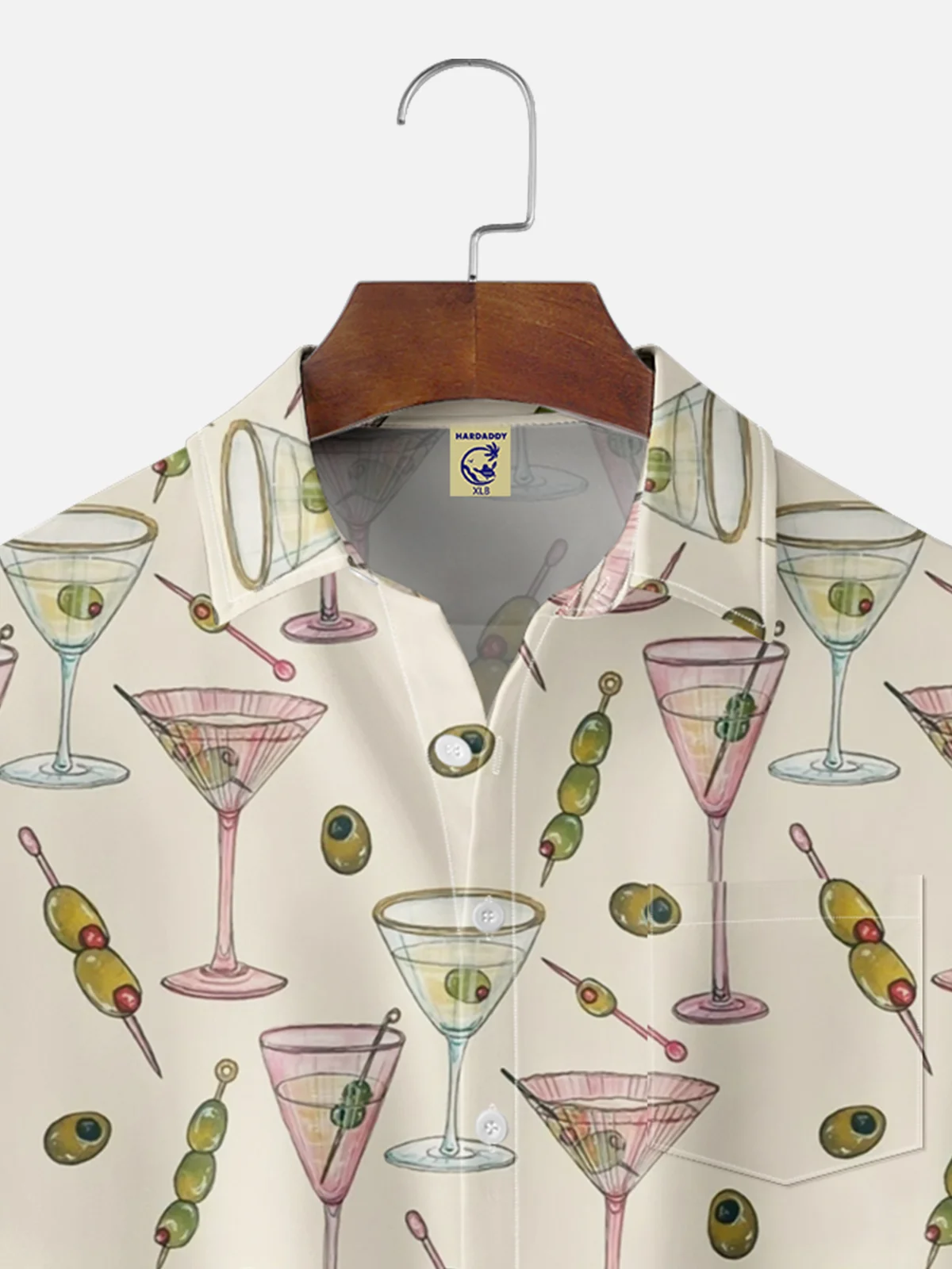 Big Size Moisture Wicking Cocktail Chest Pocket Hawaiian Shirt