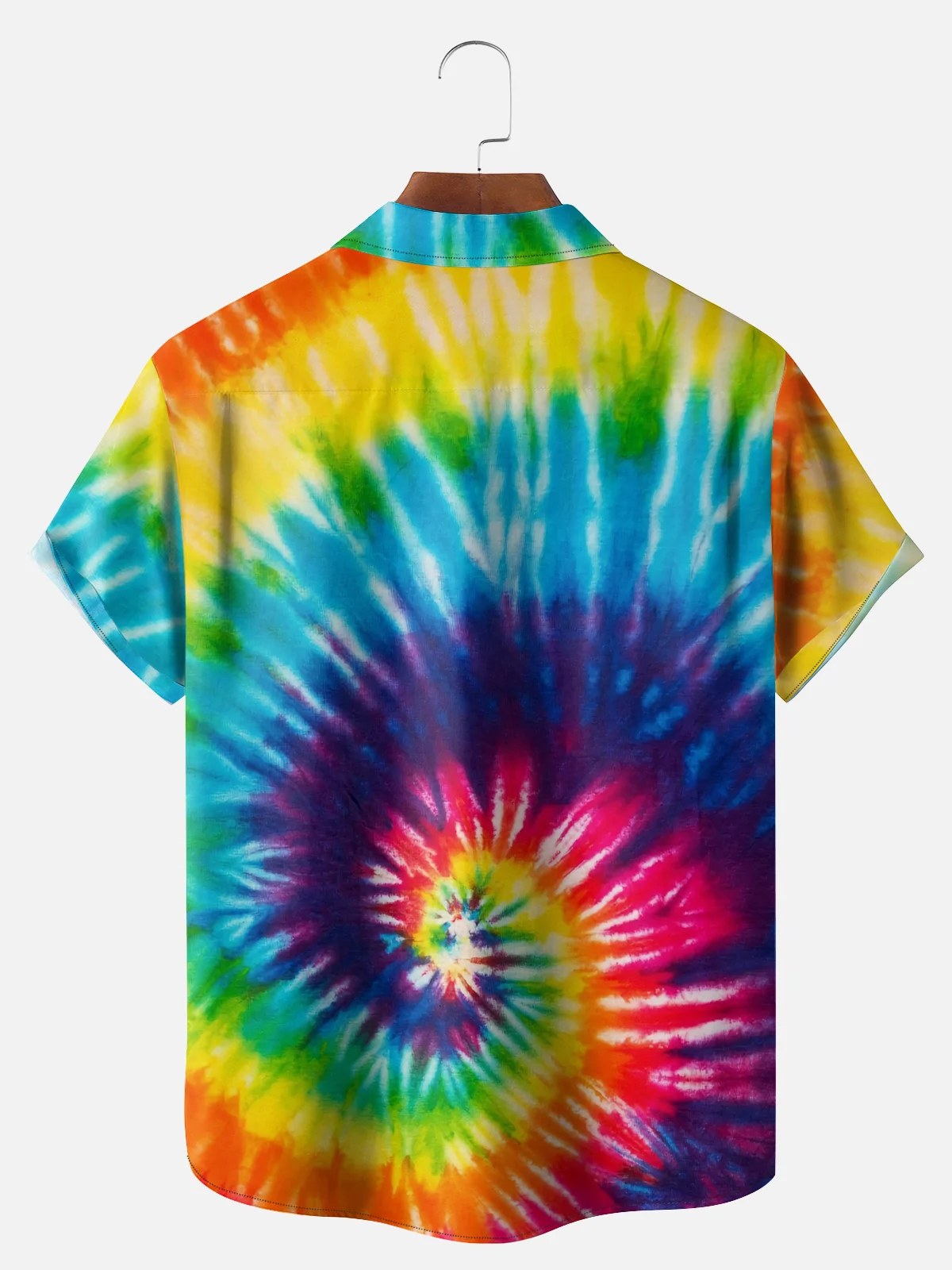 Big Size Moisture-wicking Hippie Tie Dye Chest Pocket Casual Shirt