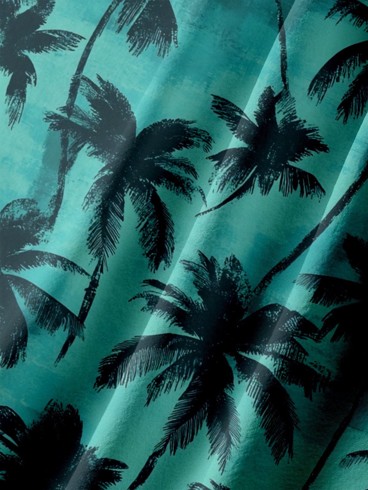 Big Size Moisture-wicking Palm Tree Chest Pocket Hawaiian Shirt