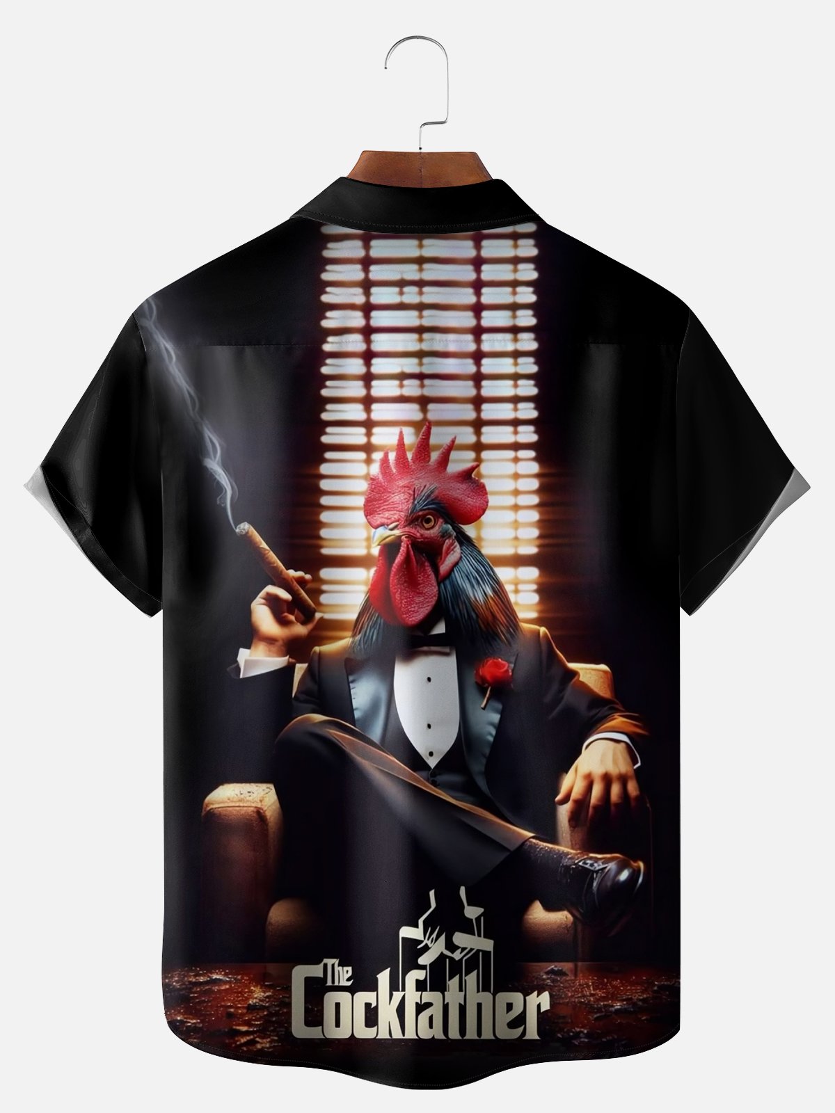 Big Size Moisture-wicking Cockfather Chicken Chest Pocket Casual Shirt