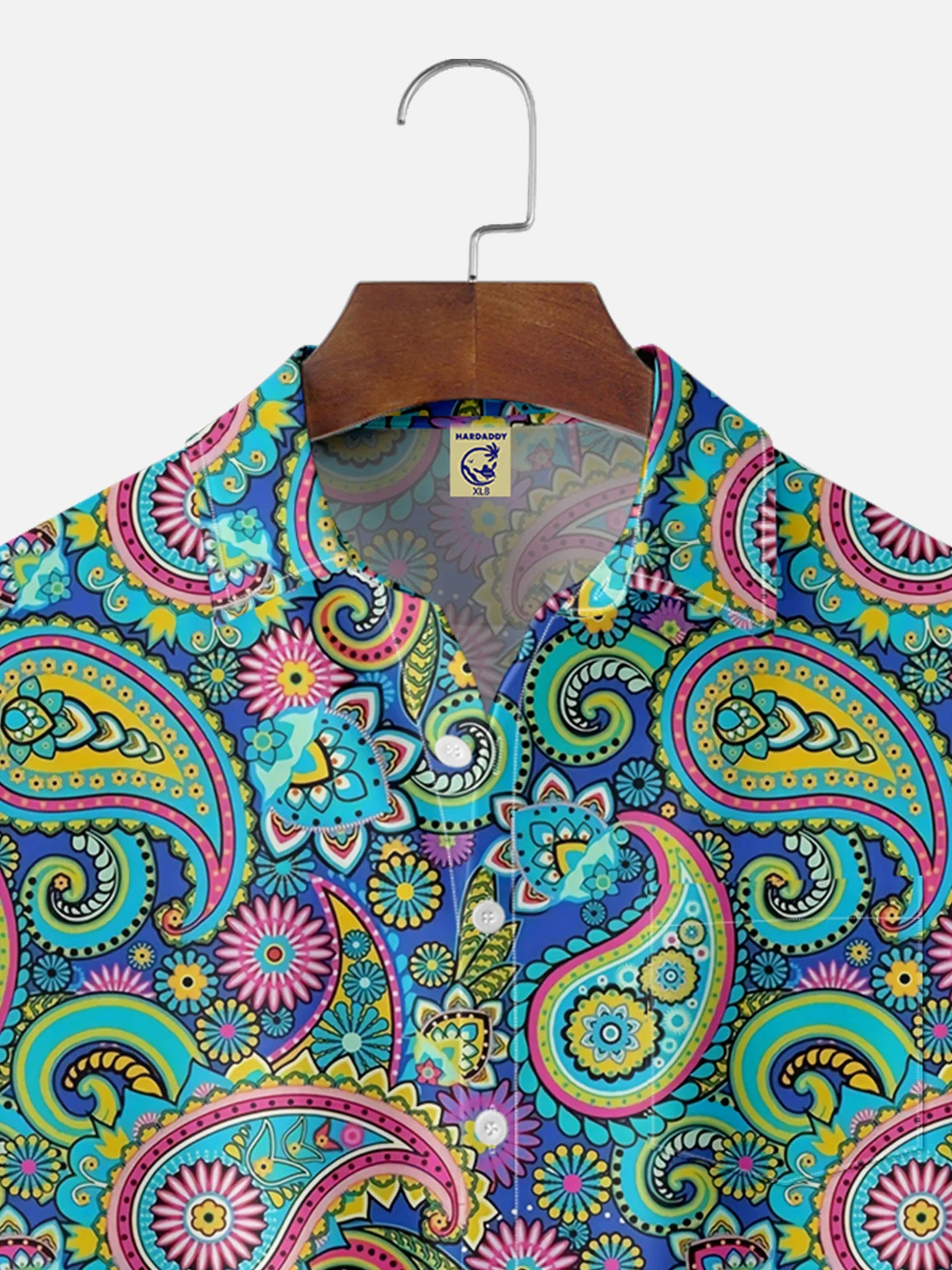 Big Size Moisture Wicking Paisley Chest Pocket Hawaiian Shirt