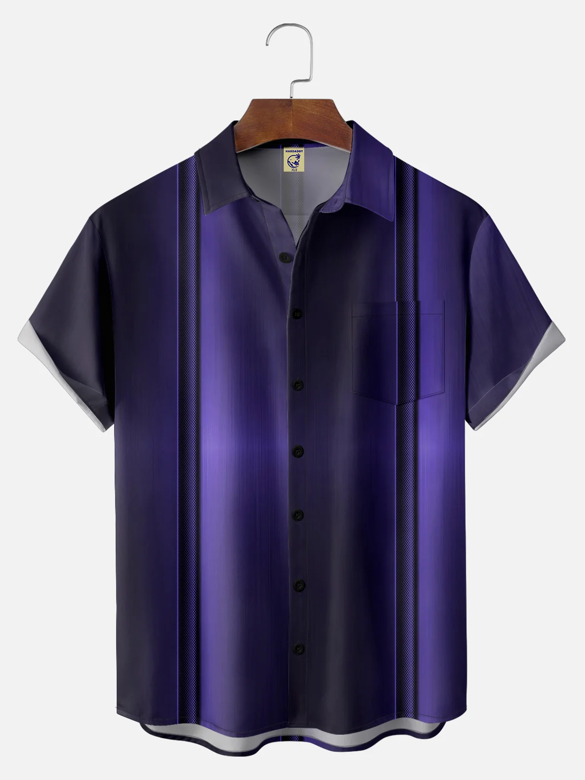 Big Size Moisture-wicking Gradient Color Chest Pocket Casual Shirt