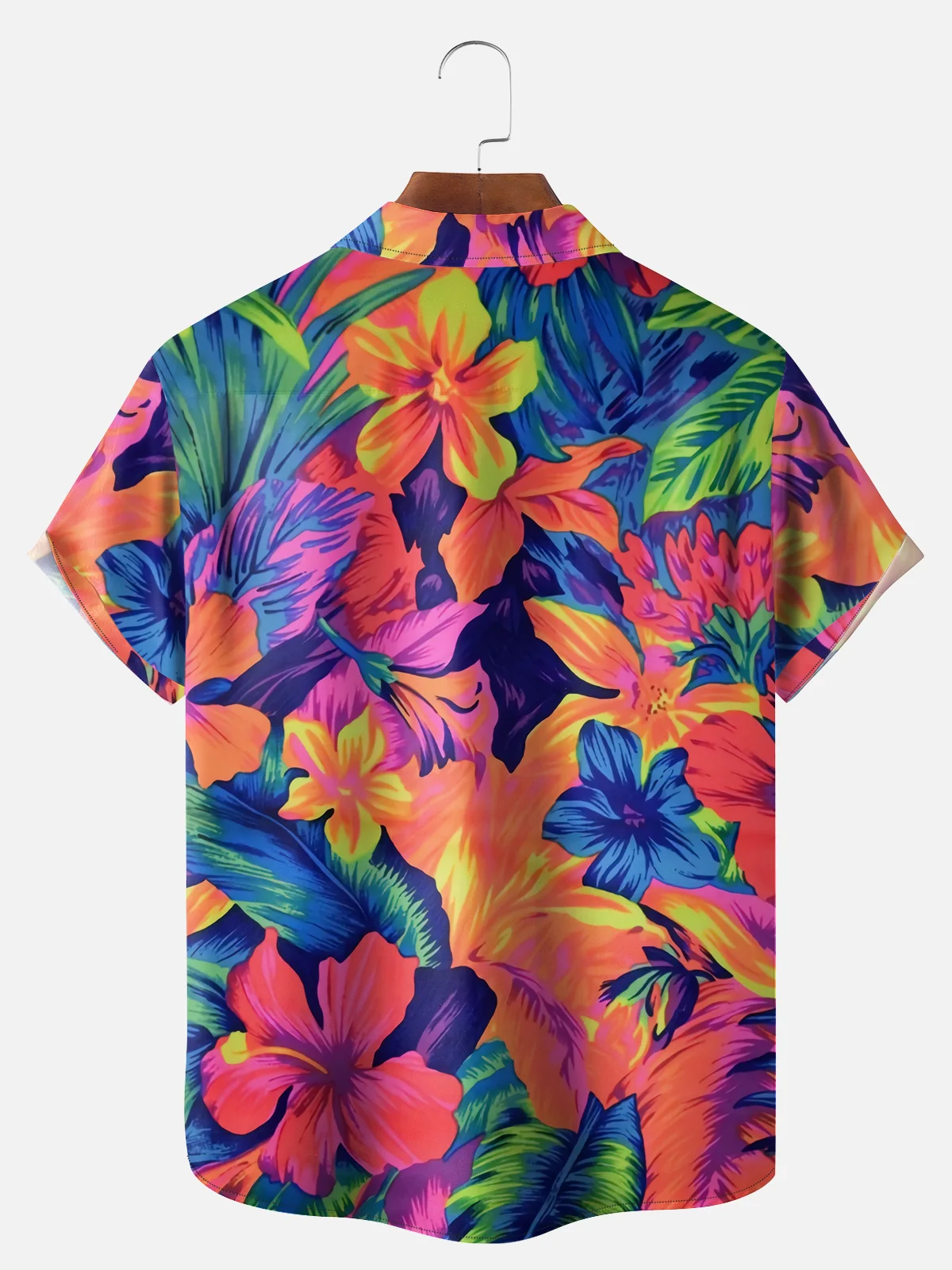 Big Size Moisture-wicking Floral Chest Pocket Hawaiian Shirt
