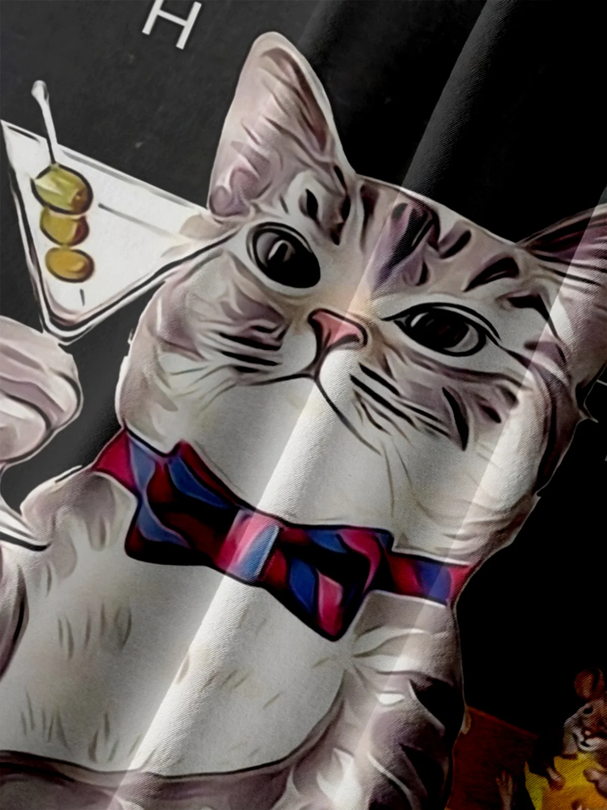 Big Size Moisture-wicking Chemistry Cat Bartender Cocktail Chest Pocket Hawaiian Shirt