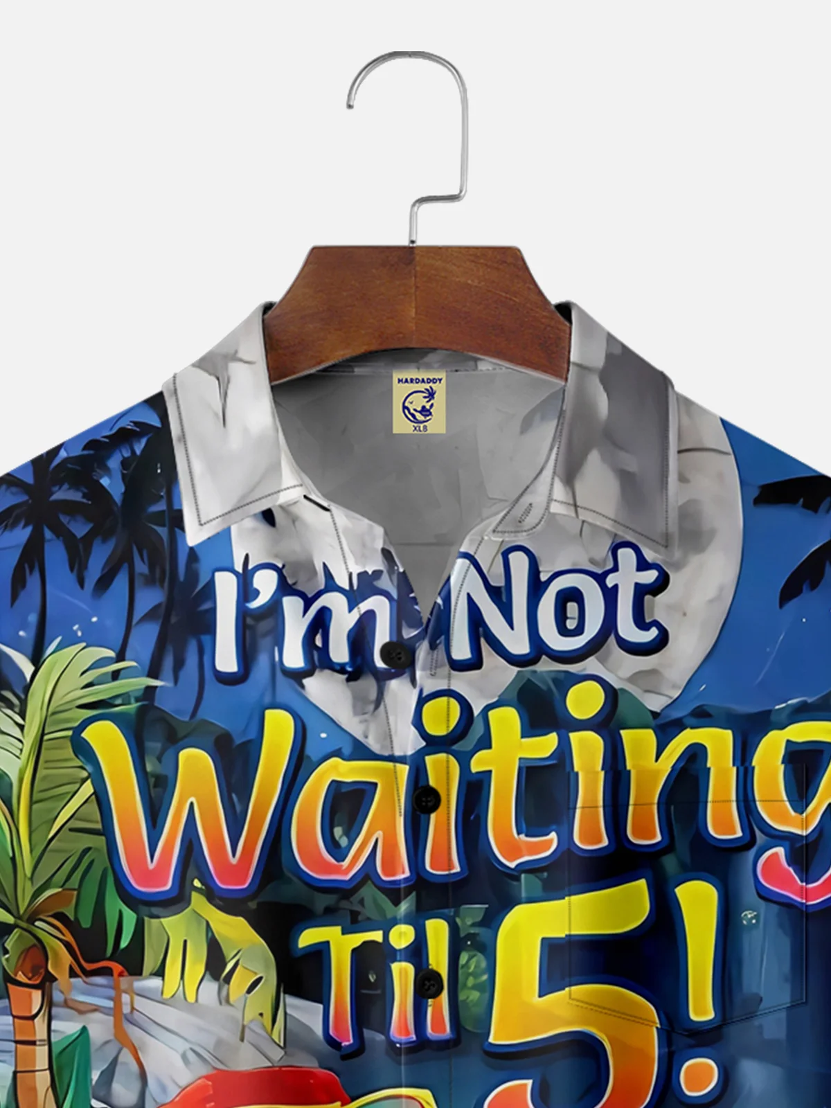 Big Size Moisture Wicking I M Not Waiting Ril 5 Parrot Beach Scene Chest Pocket Hawaiian Shirt