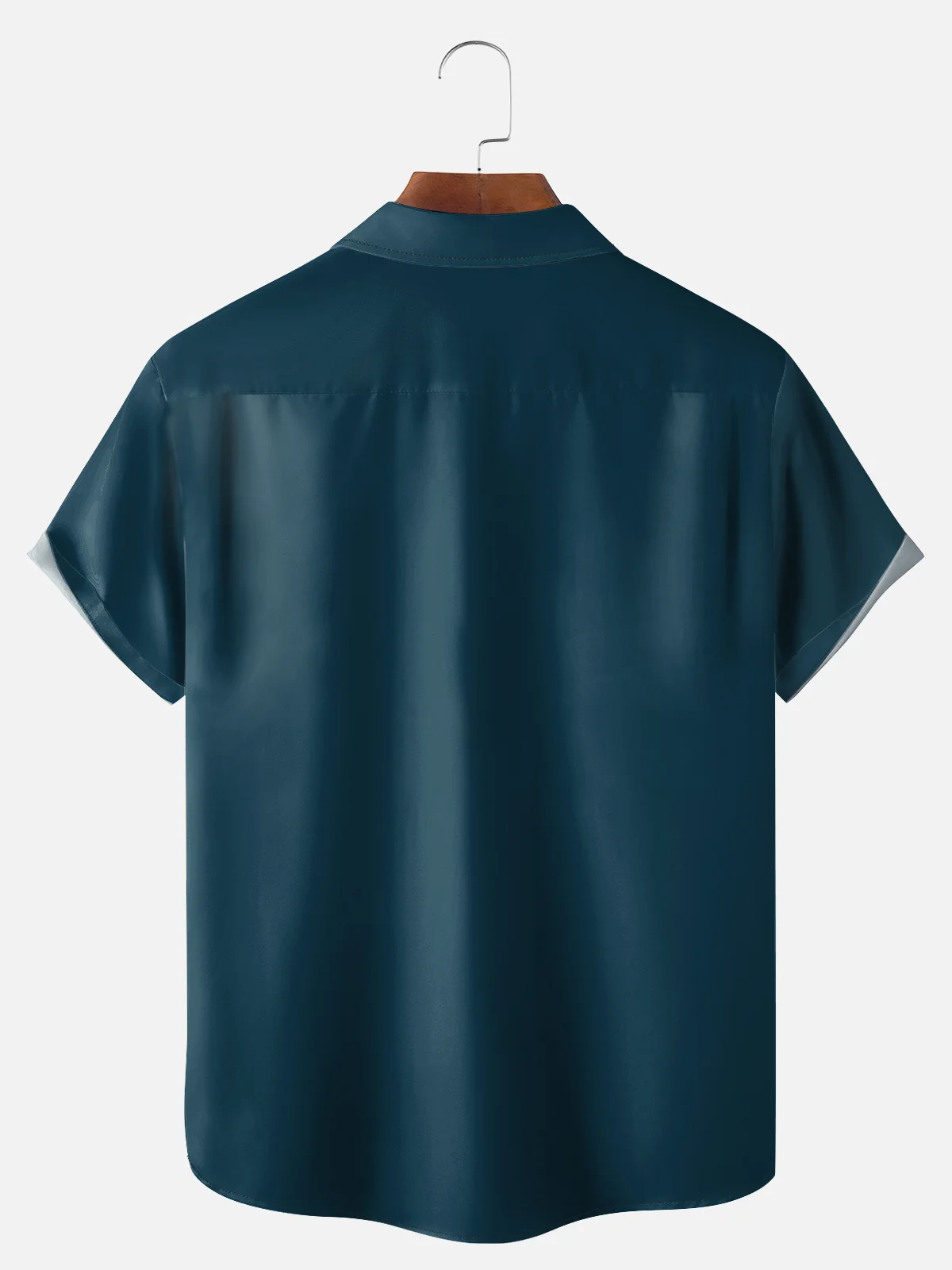 Big Size Moisture-wicking Geomatric Chest Pocket Bowling Shirt