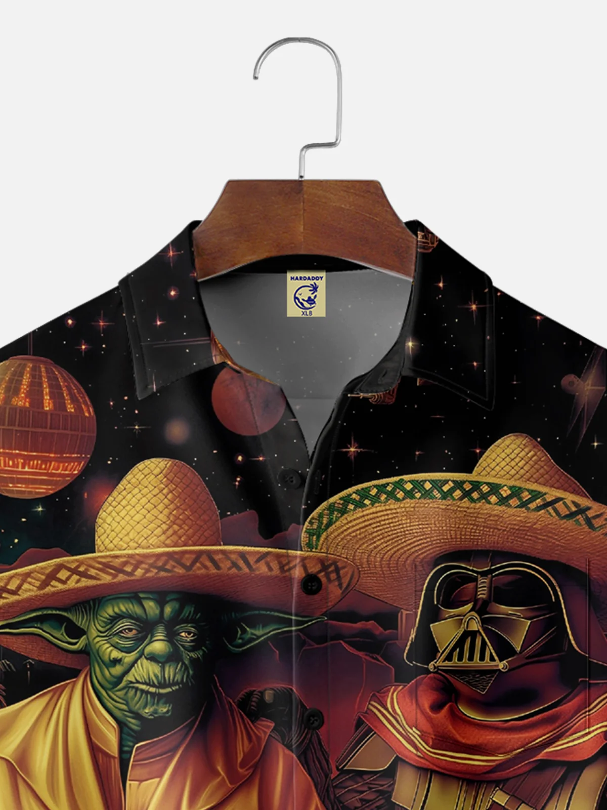 Big Size Moisture Wicking Cinco de Mayo Big Hat Star Chest Pocket Hawaiian Shirt