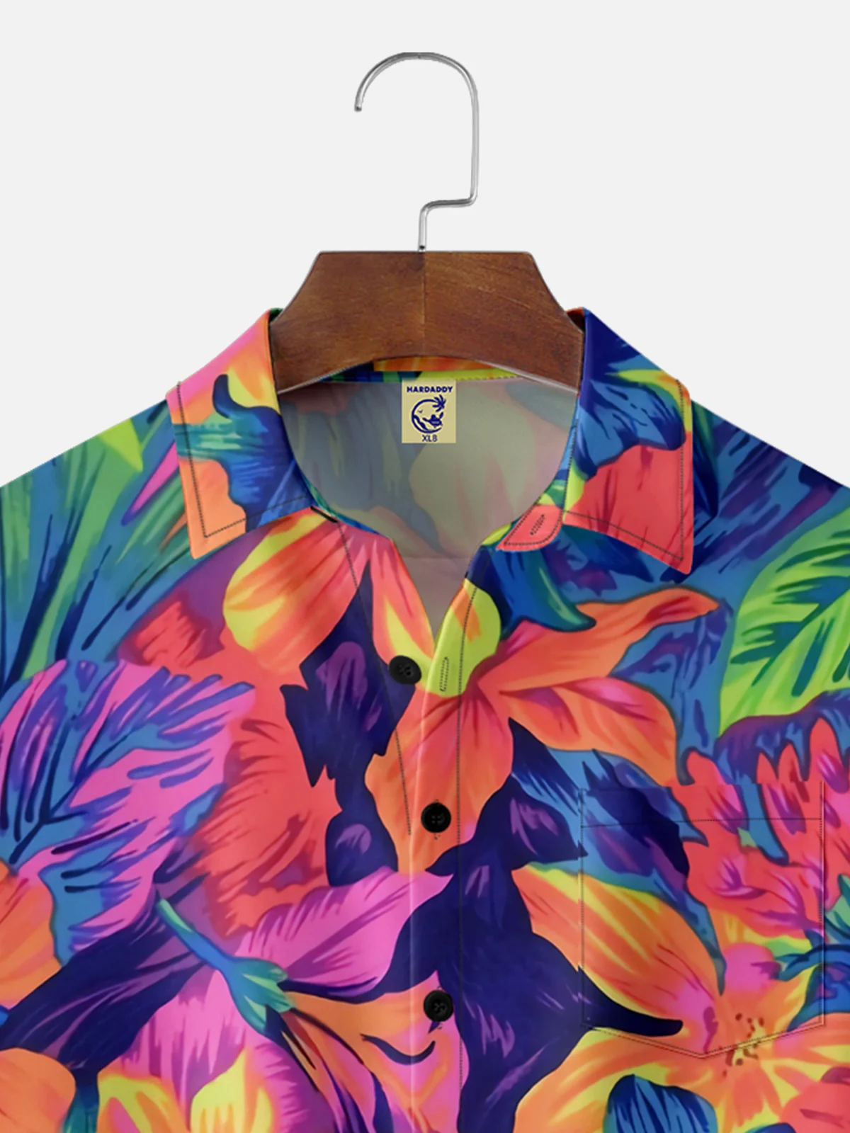 Big Size Moisture-wicking Floral Chest Pocket Hawaiian Shirt