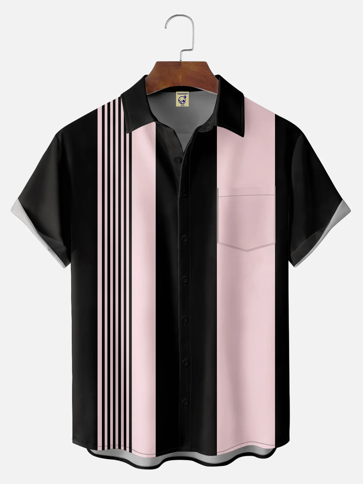 Big Size Moisture-wicking Color Block Chest Pocket Casual Shirt