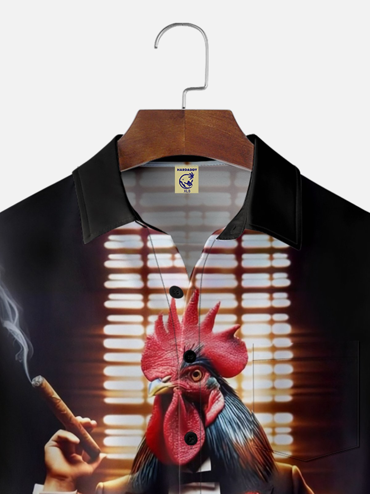 Big Size Moisture-wicking Cockfather Chicken Chest Pocket Casual Shirt