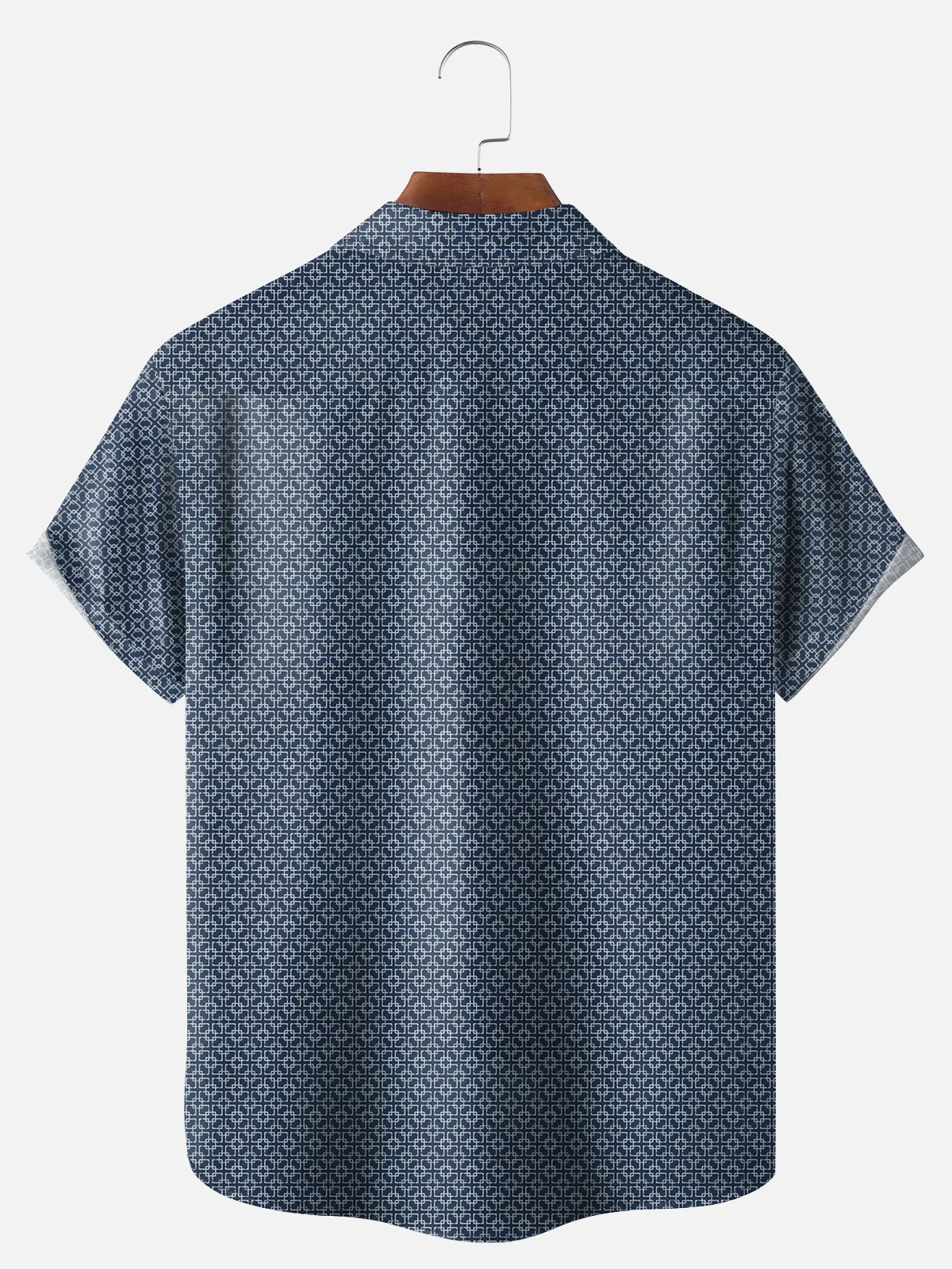 Big Size Moisture-wicking Geomatric Chest Pocket Casual Shirt
