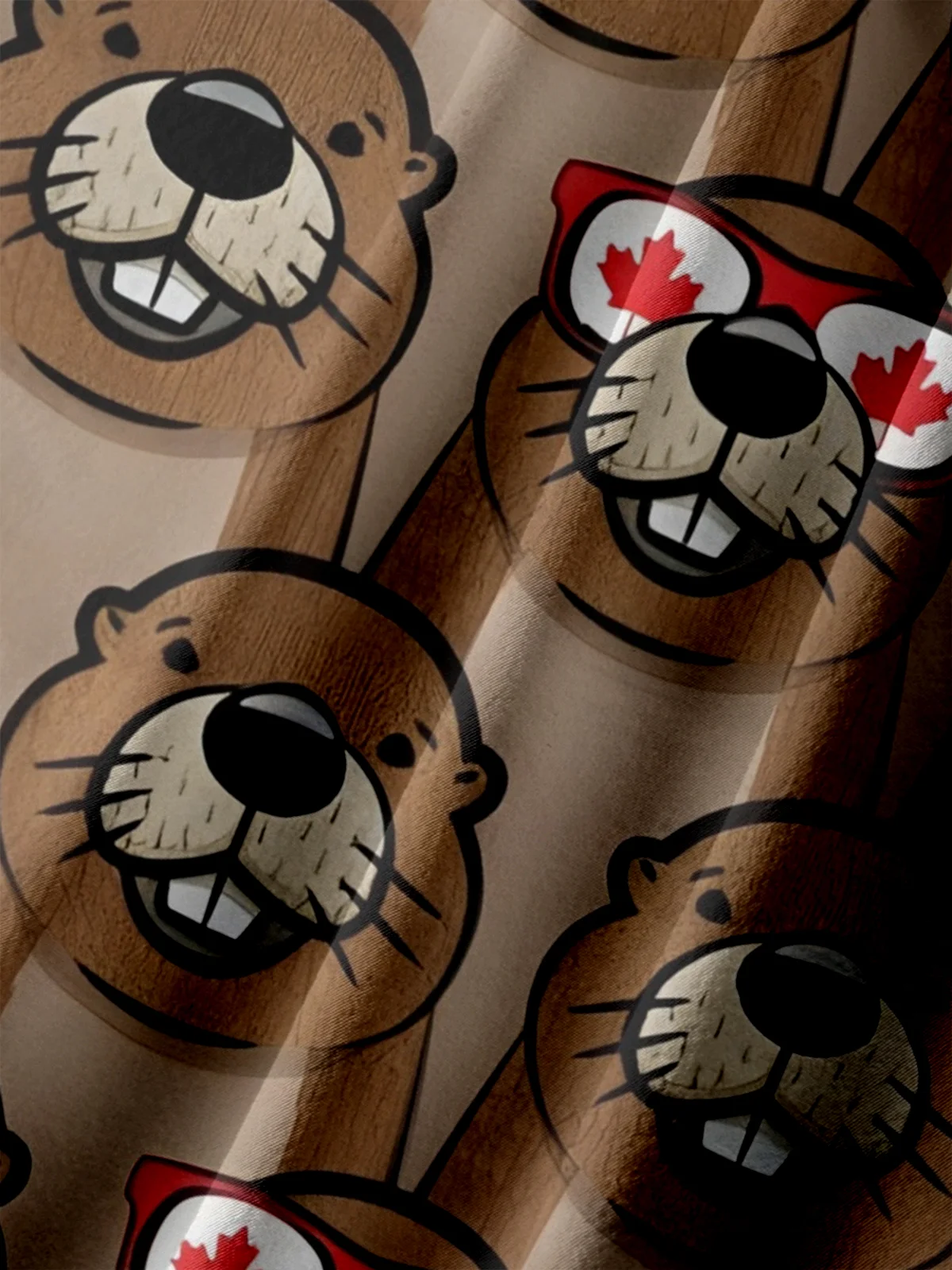 Big Size Moisture-wicking Canada Day Beaver Chest Pocket Casual Shirt