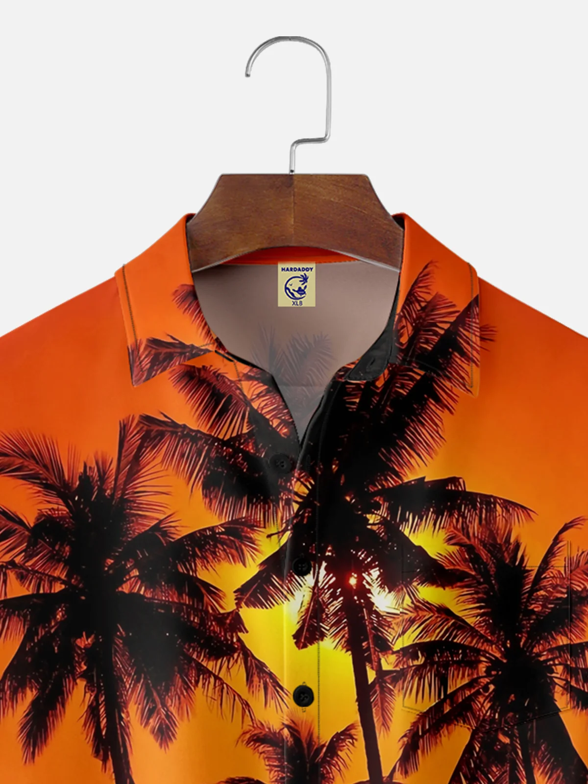 Big Size Moisture-wicking Palm Tree Chest Pocket Hawaiian Shirt