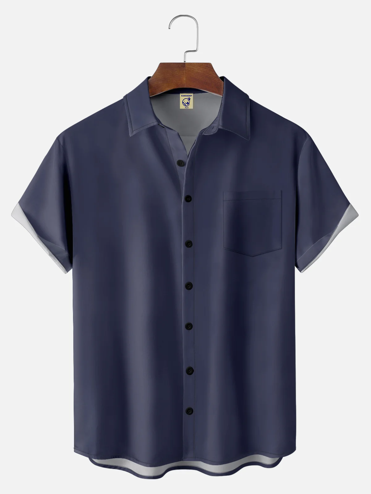 Big Size Moisture-wicking Solid Color Chest Pocket Casual Shirt