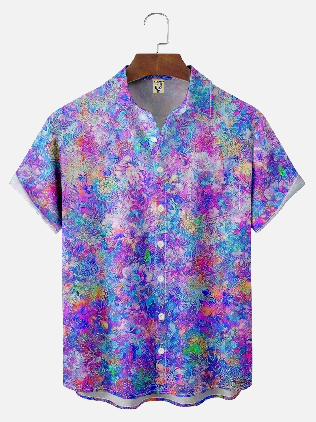 Big Size Moisture-wicking Floral Chest Pocket Hawaiian Shirt