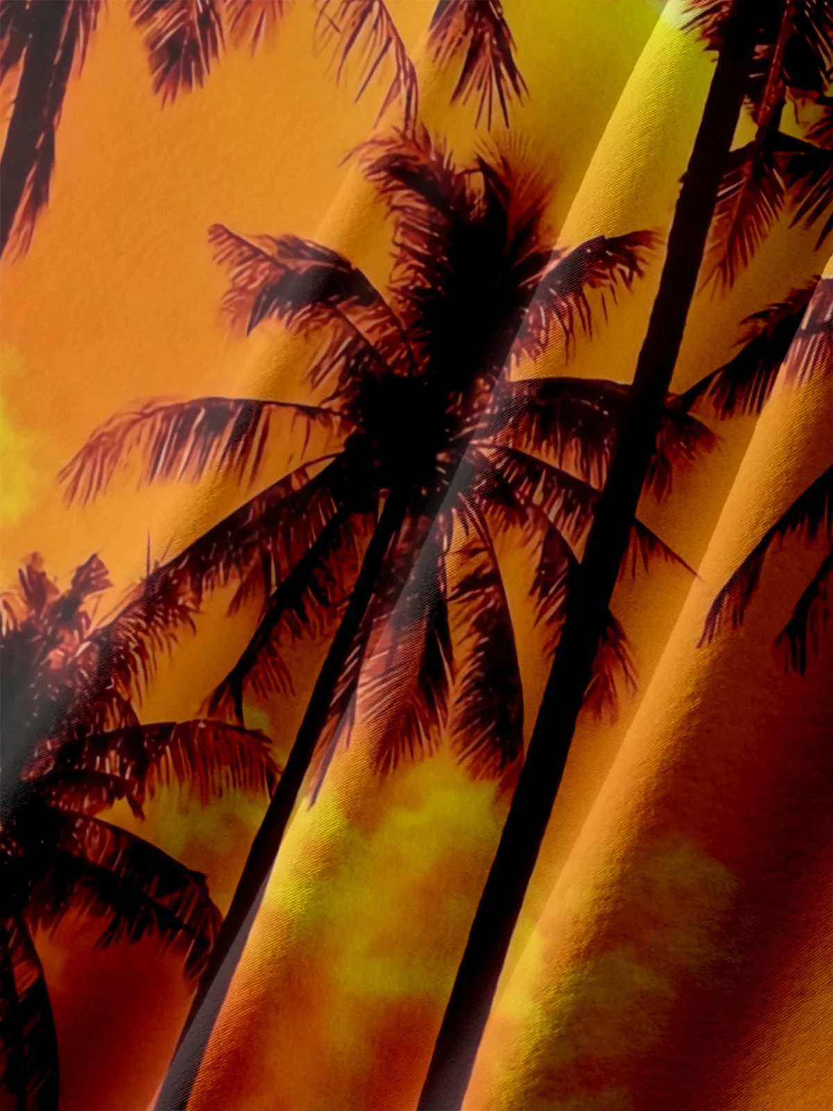 Big Size Moisture-wicking Palm Tree Chest Pocket Hawaiian Shirt