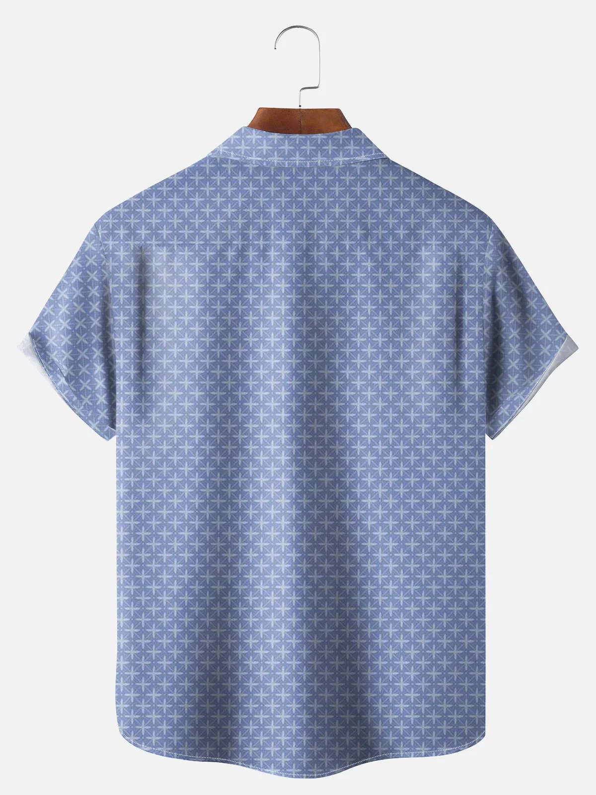 Big Size Moisture-wicking Geomatric Chest Pocket Casual Shirt