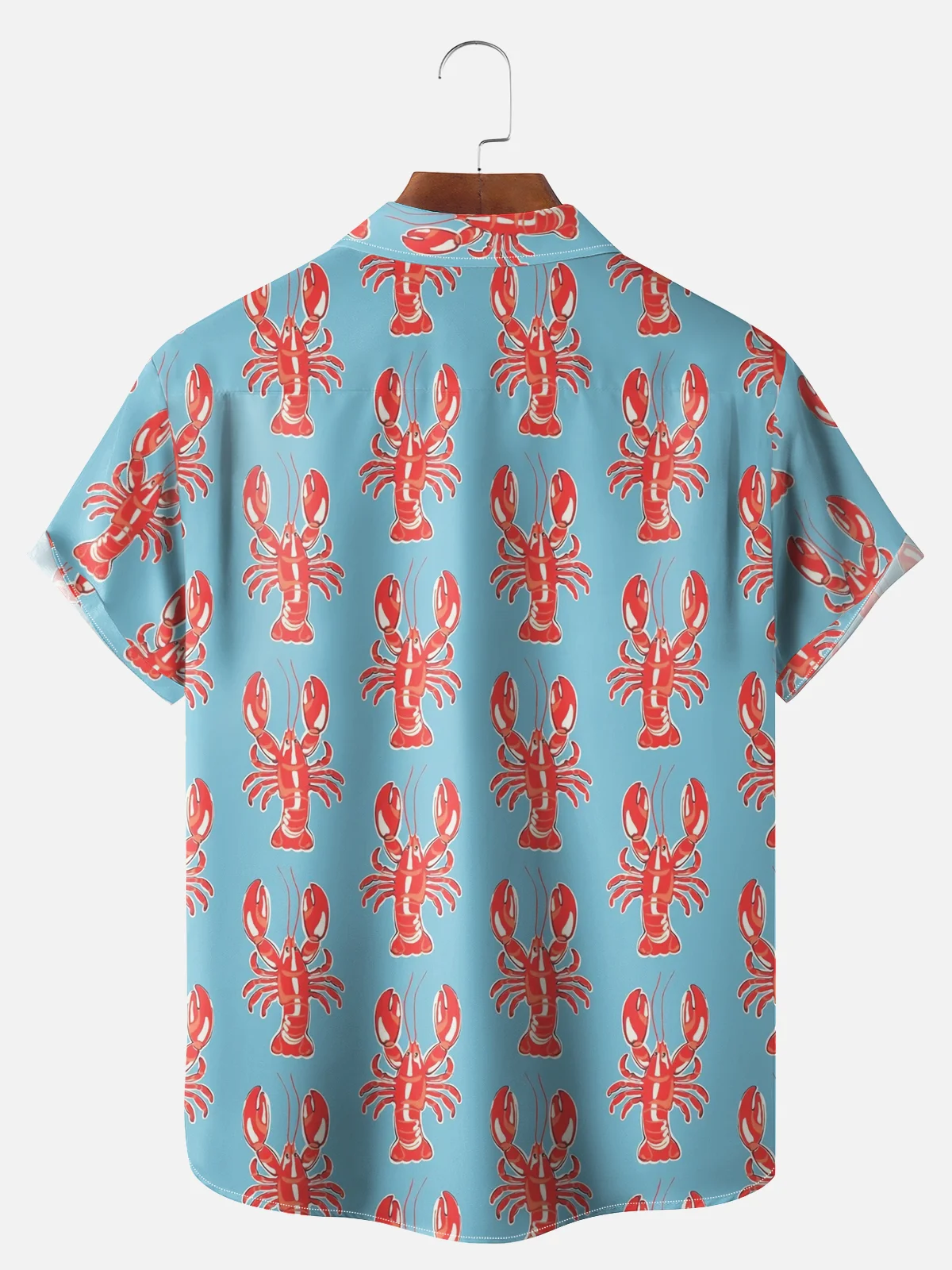 Big Size Moisture-wicking Lobster Chest Pocket Hawaiian Shirt