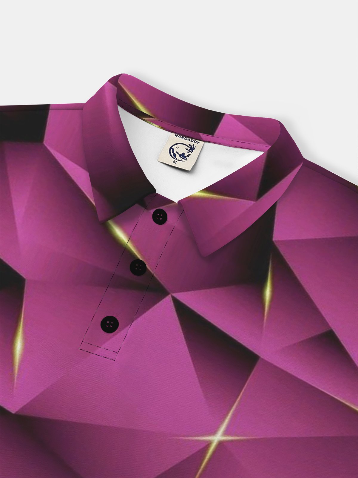 Moisture Wicking Gradient Color 3D Abstract Geometric Short Sleeve Golf Polo