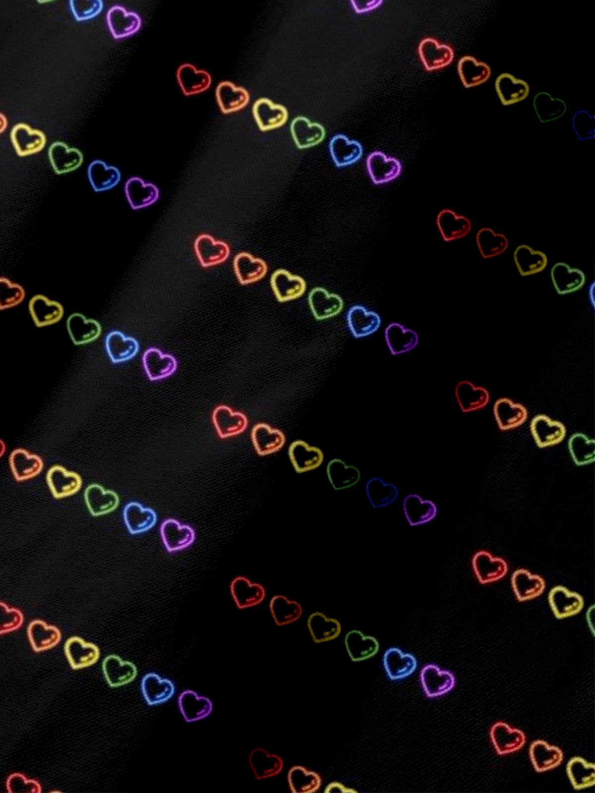 Moisture Wicking Gradient Rainbow Heart Short Sleeve Golf Polo