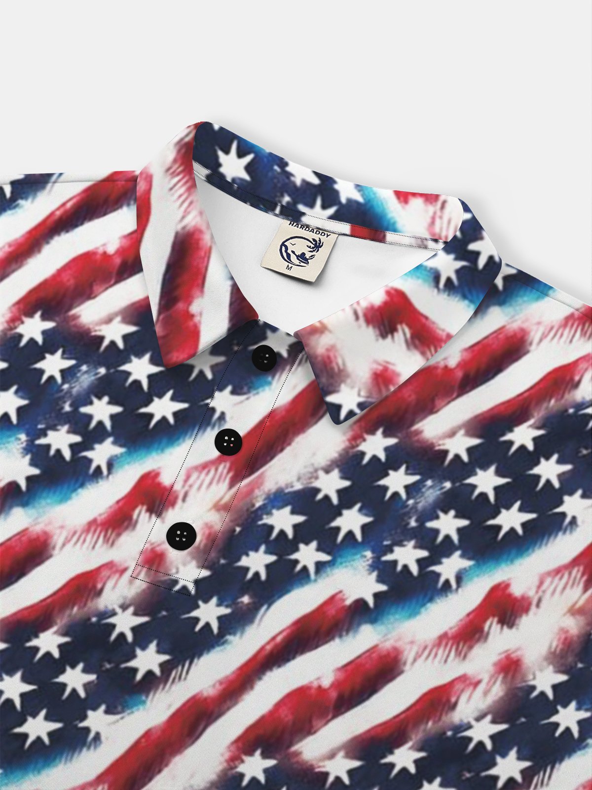Moisture Wicking Gradient Color Abstract USA Flag Short Sleeve Golf Polo