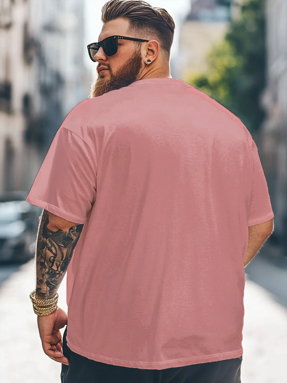 Big Size Men's Funny Star Art Loose T-shirt