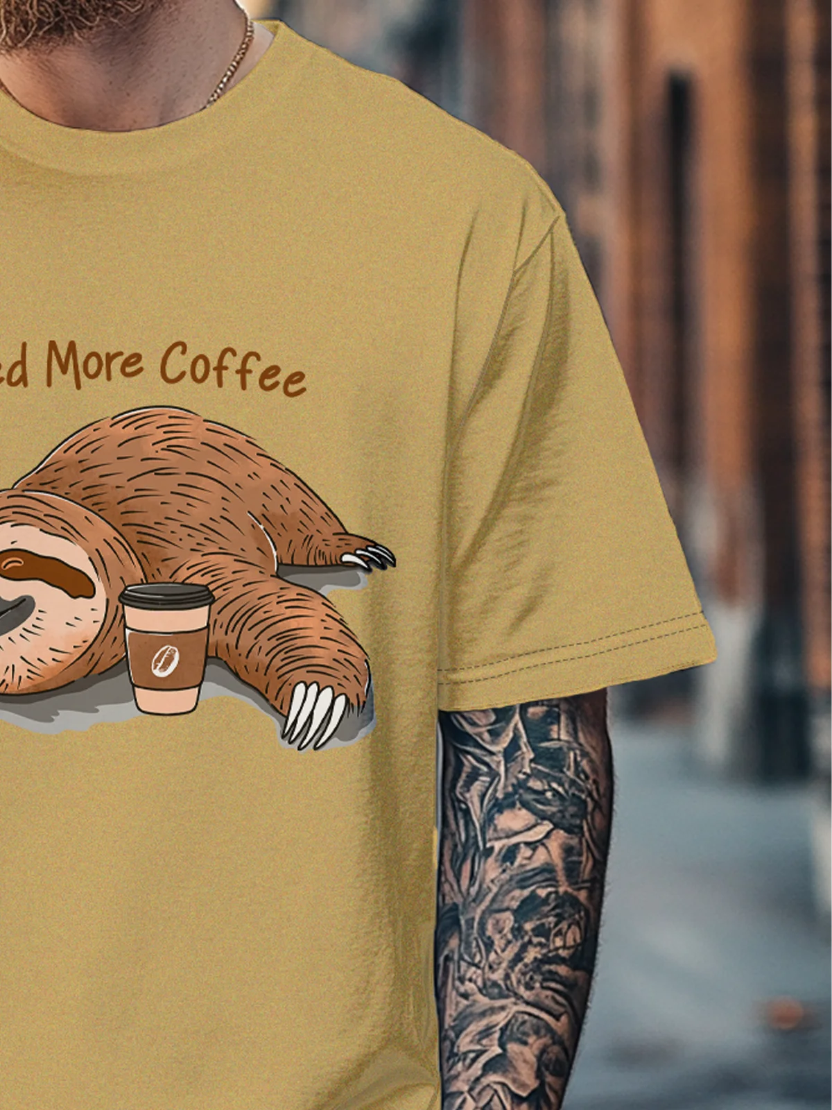 Hardaddy x Kimprut Imut Men's Sloth Cafe Fitted T-shirts