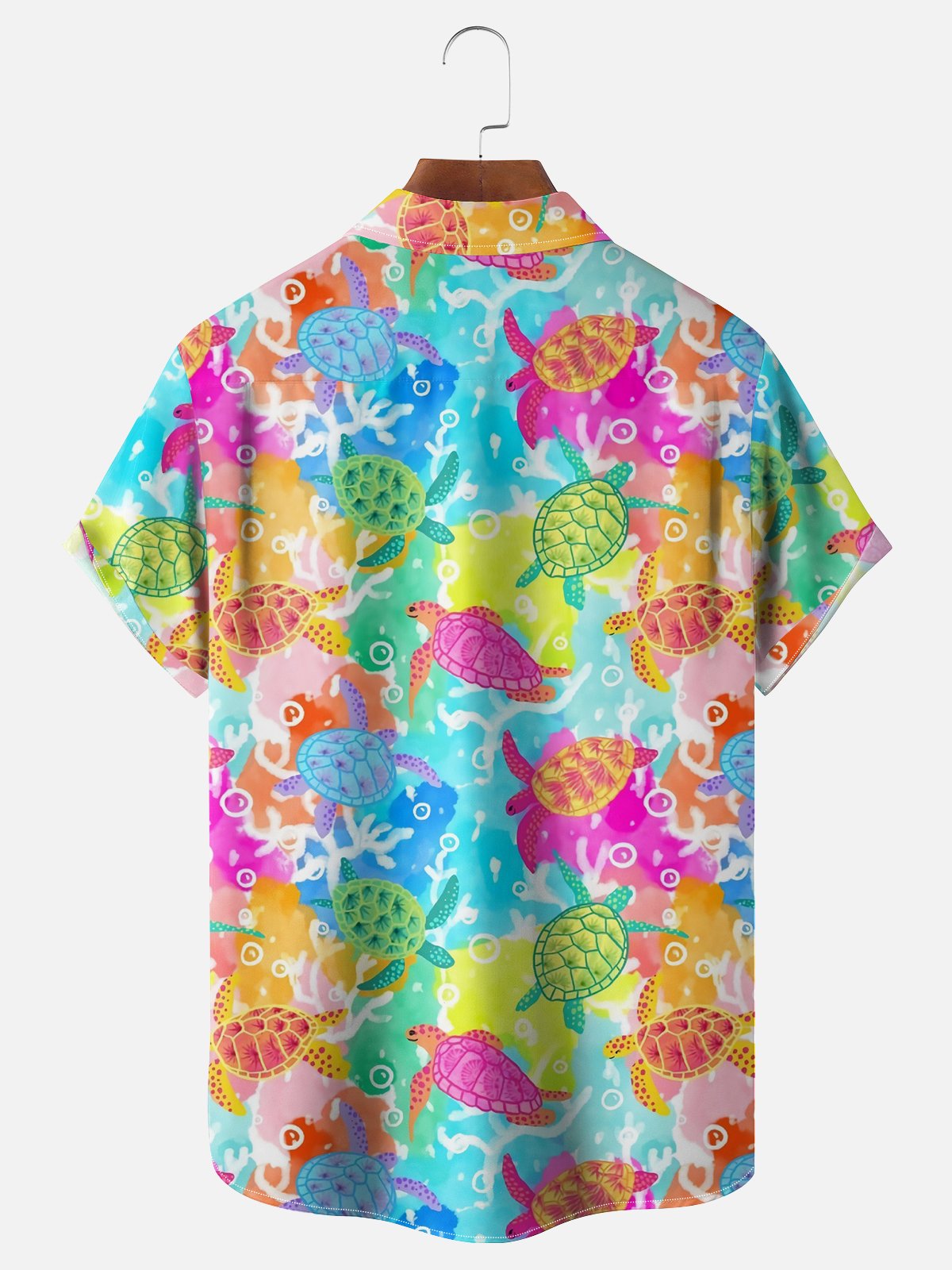 Moisture Wicking Contrast Turtle Chest Pocket Hawaiian Shirt